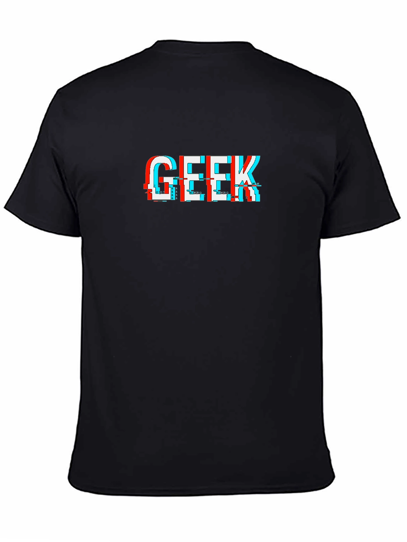 Geek Glitch Graphic Tee - Black Cotton Comfort