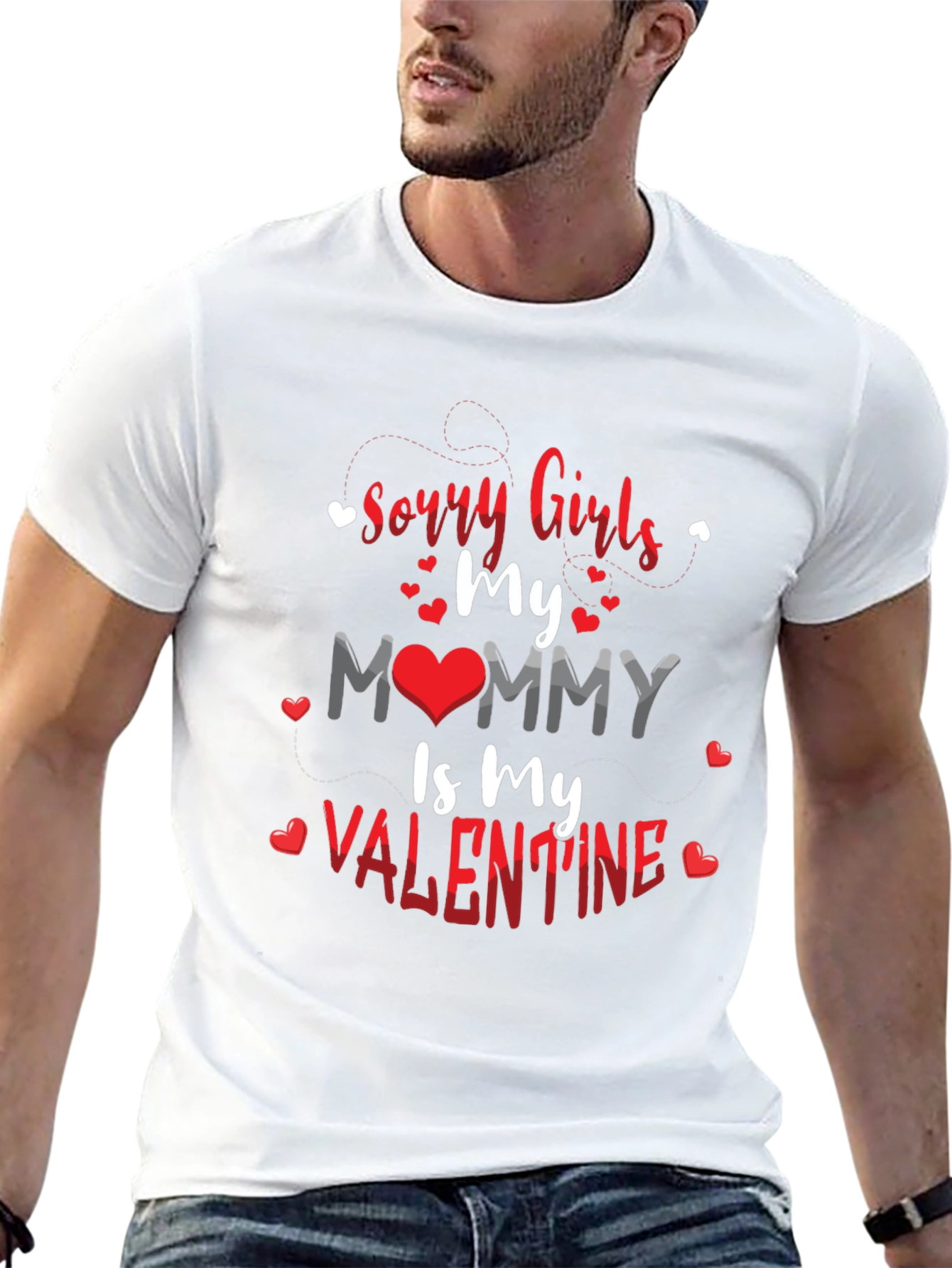 Sorry Girls Mommy is My Valentine Black T-Shirt