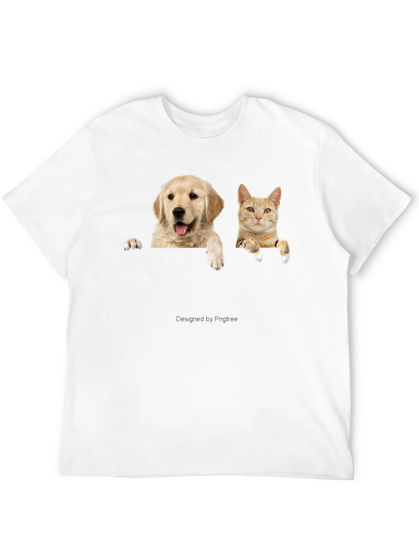 Dog & Cat Peekaboo Black T-Shirt