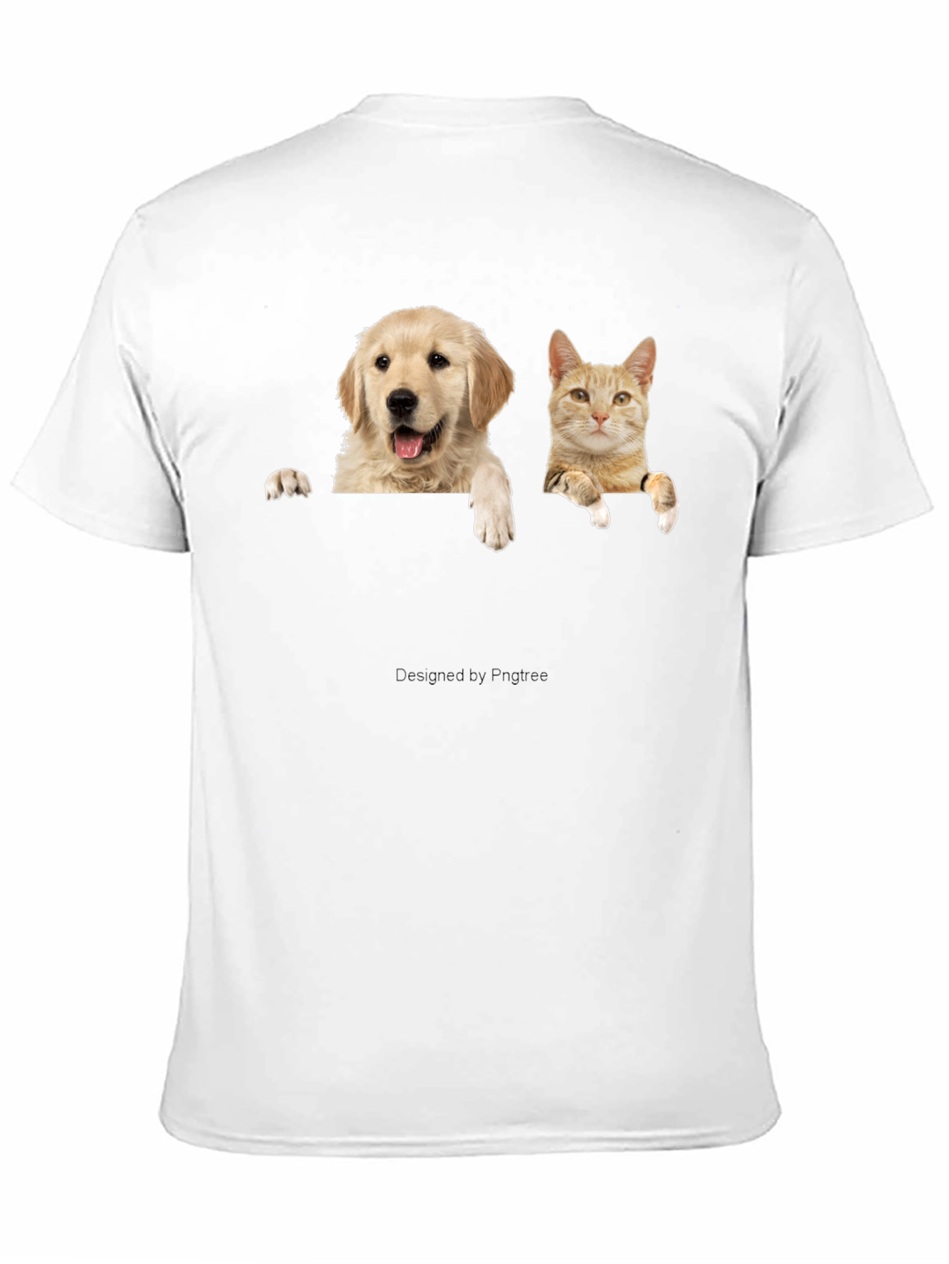 Dog & Cat Peekaboo Black T-Shirt