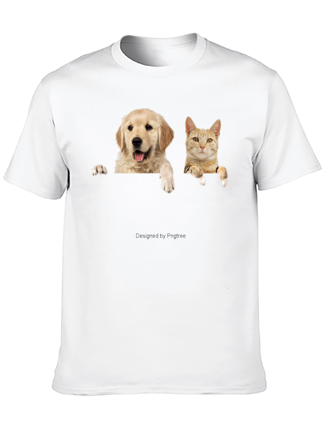 Dog & Cat Peekaboo Black T-Shirt