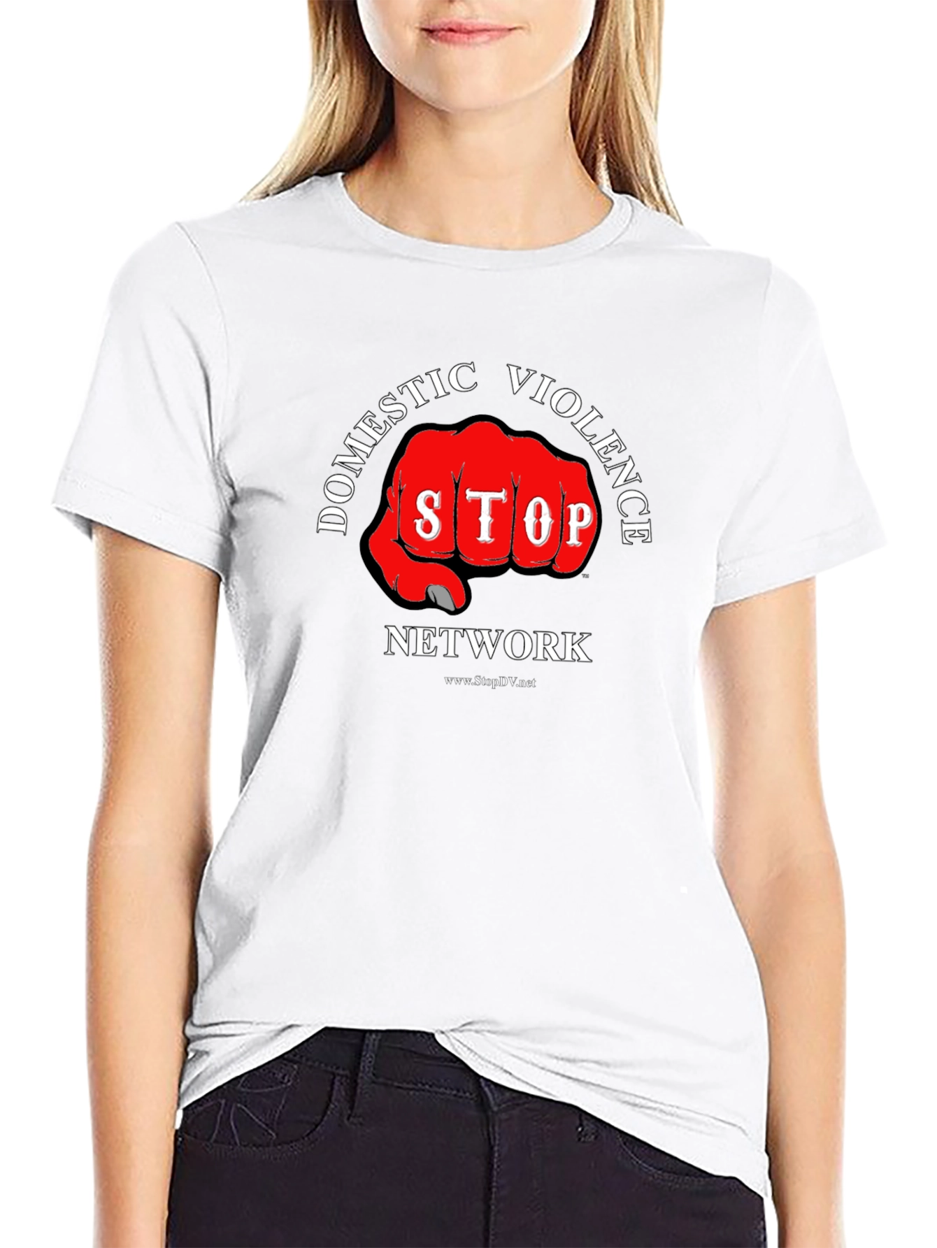 Stop Domestic Violence Network Black T-Shirt