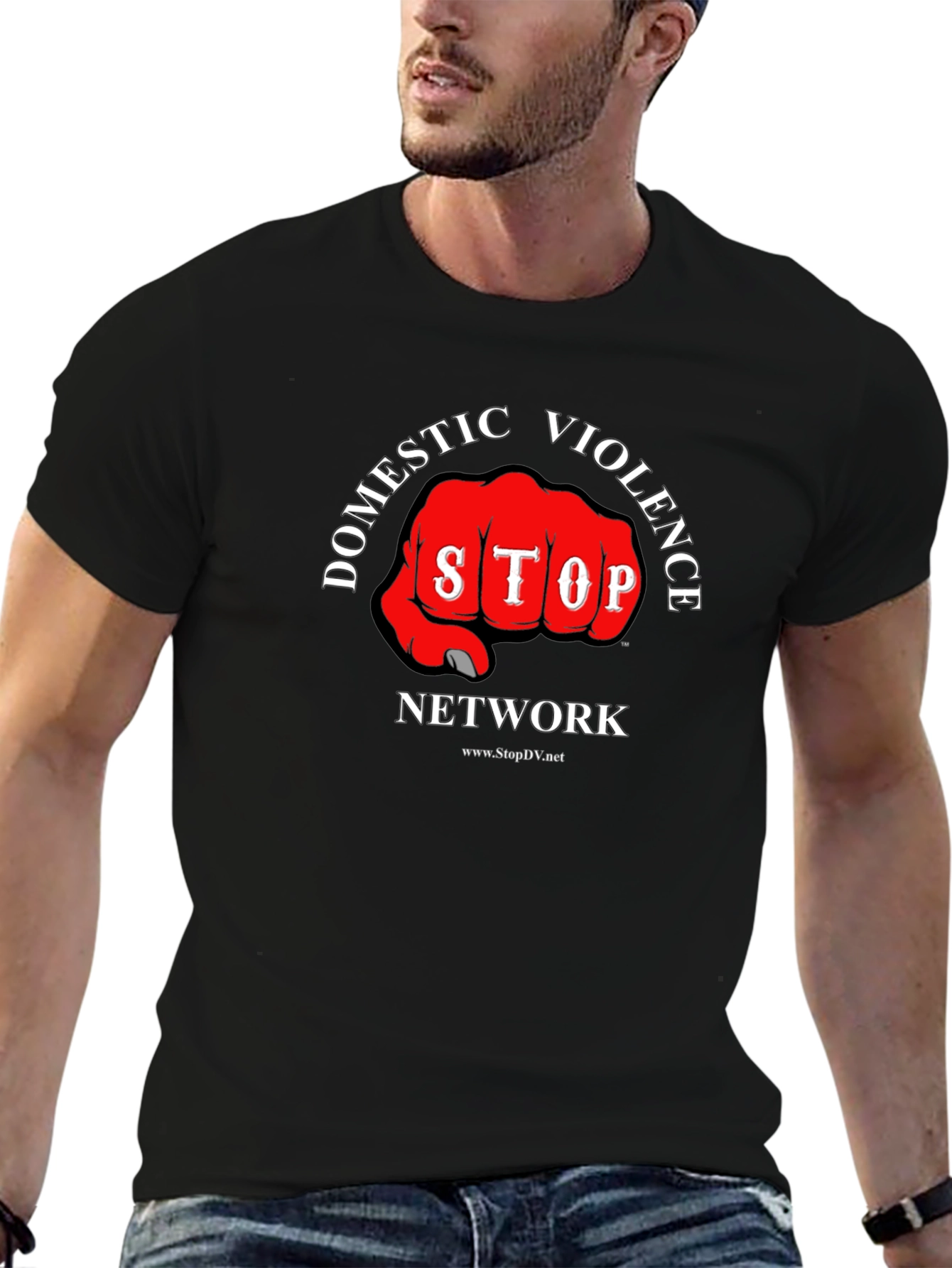 Stop Domestic Violence Network Black T-Shirt