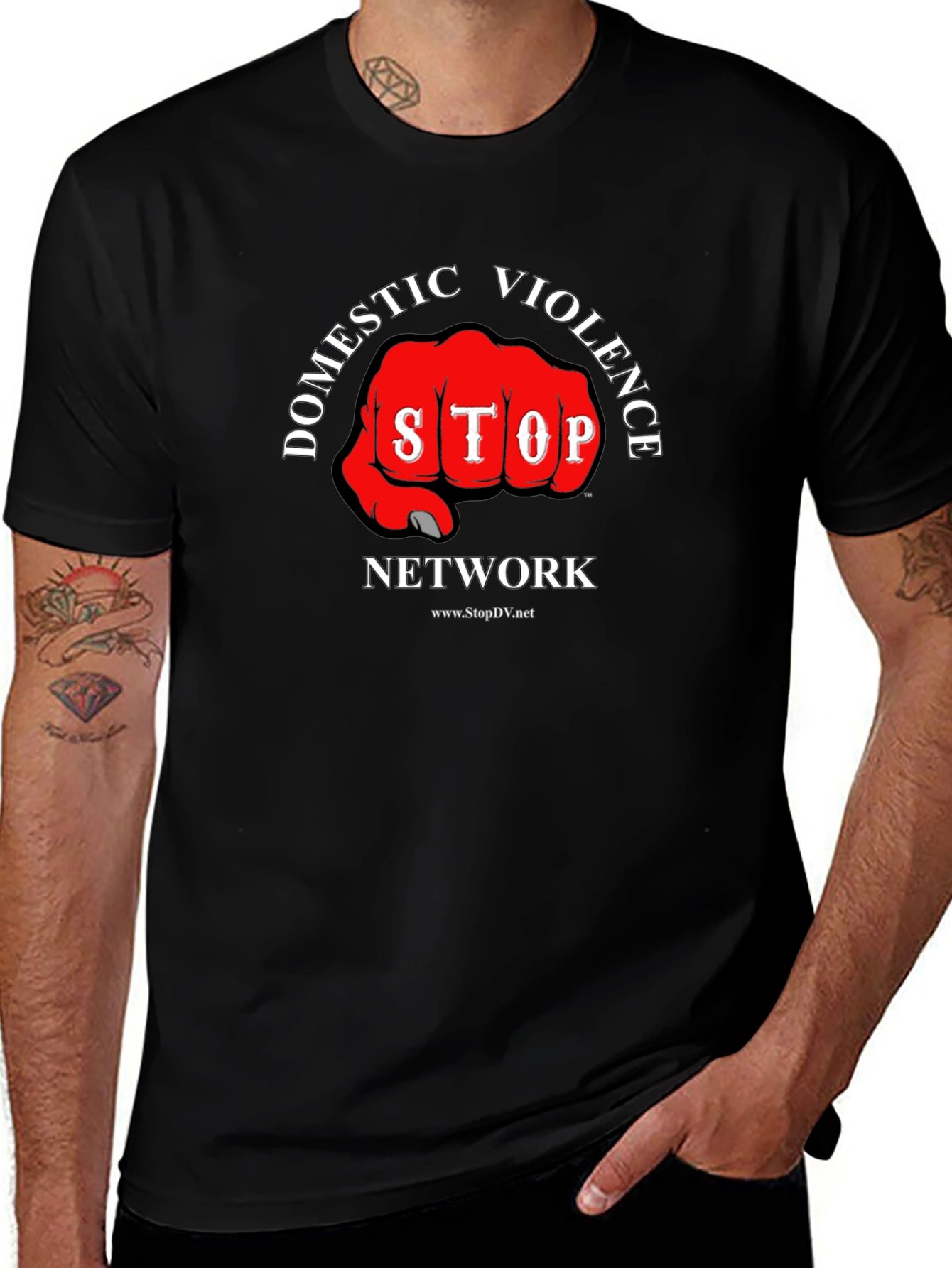 Stop Domestic Violence Network Black T-Shirt