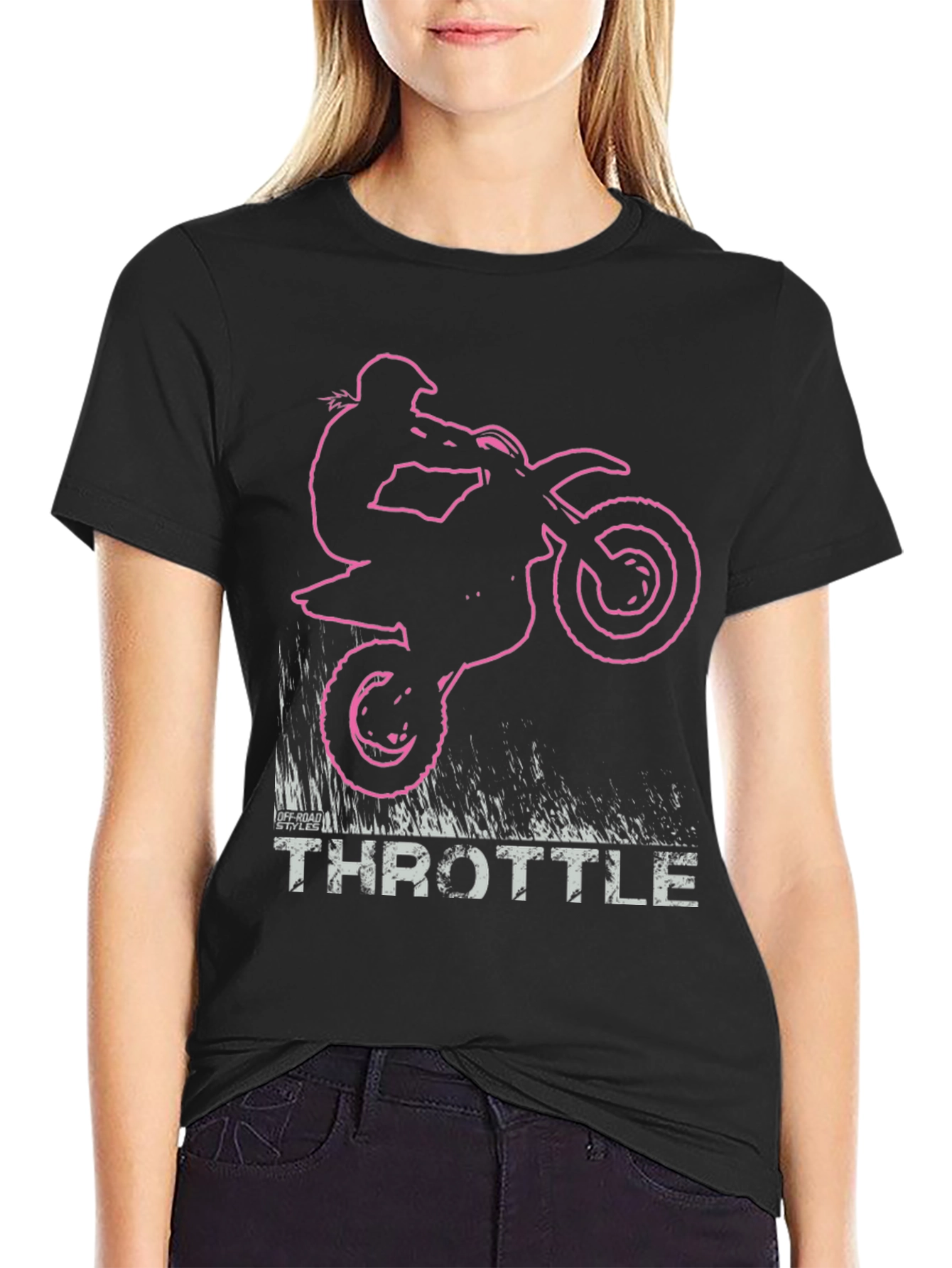 Throttle Dirt Bike Graphic T-Shirt - Black