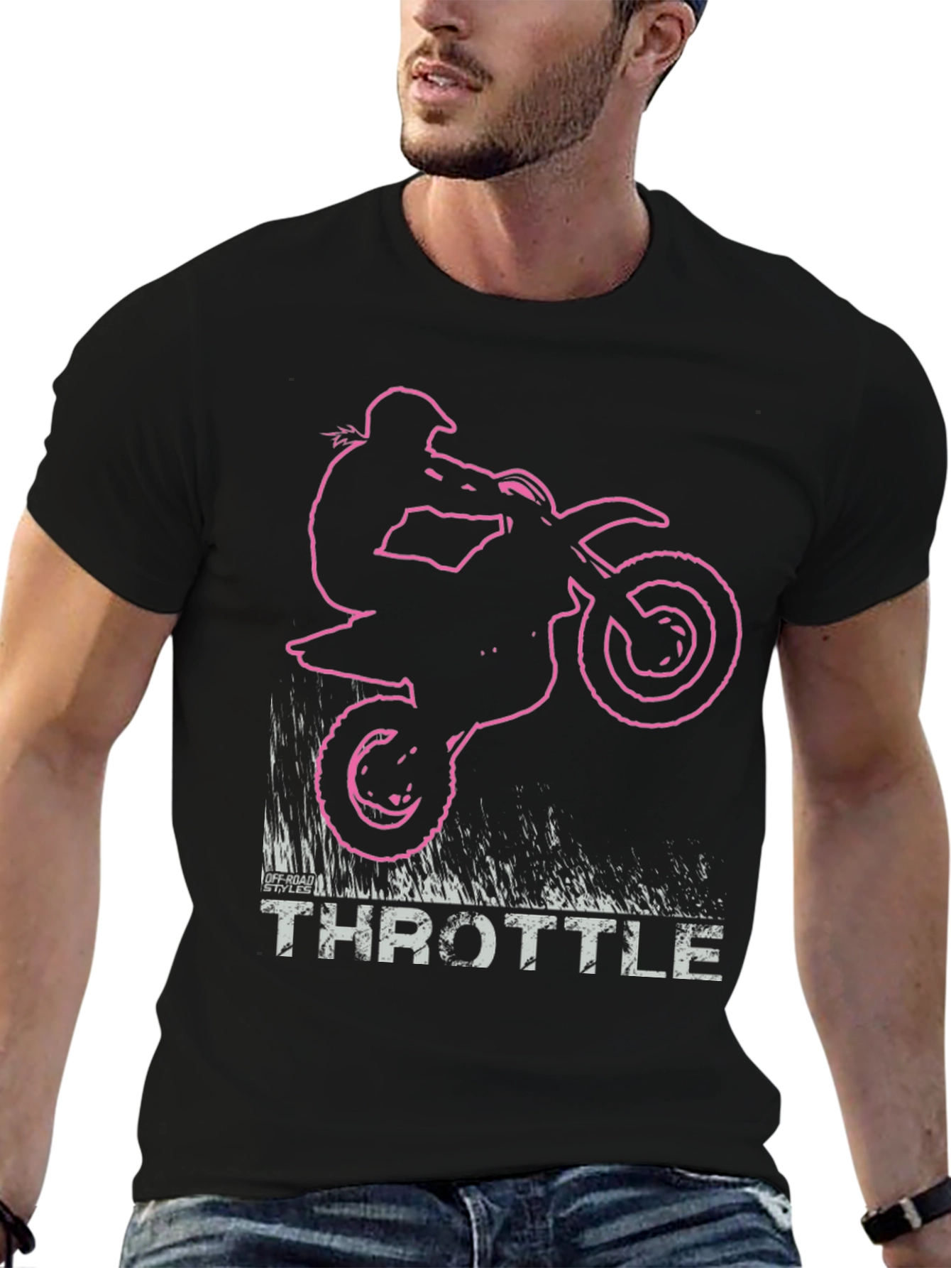 Throttle Dirt Bike Graphic T-Shirt - Black