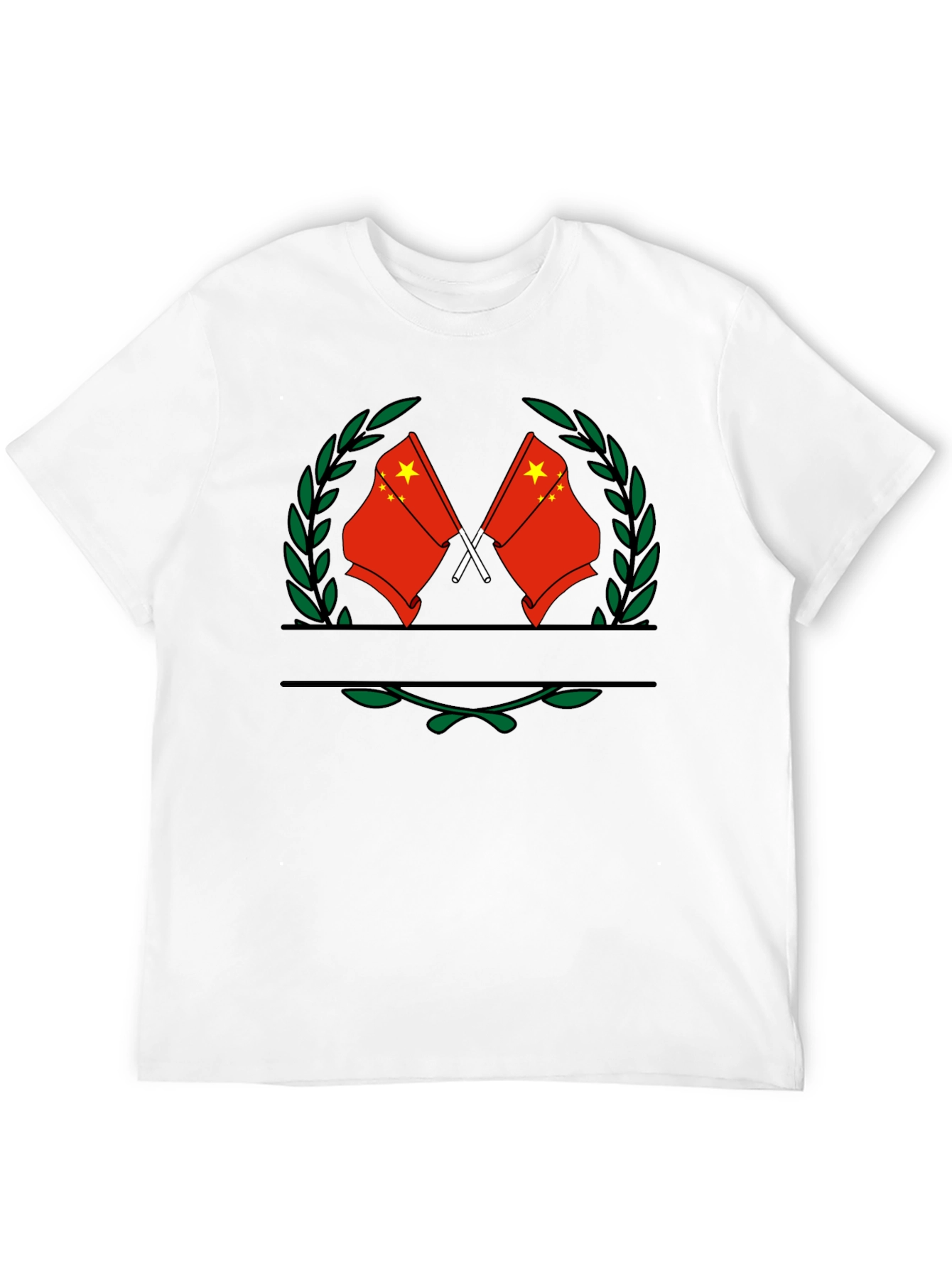 China Flag Wreath Graphic Tee - Casual Comfort