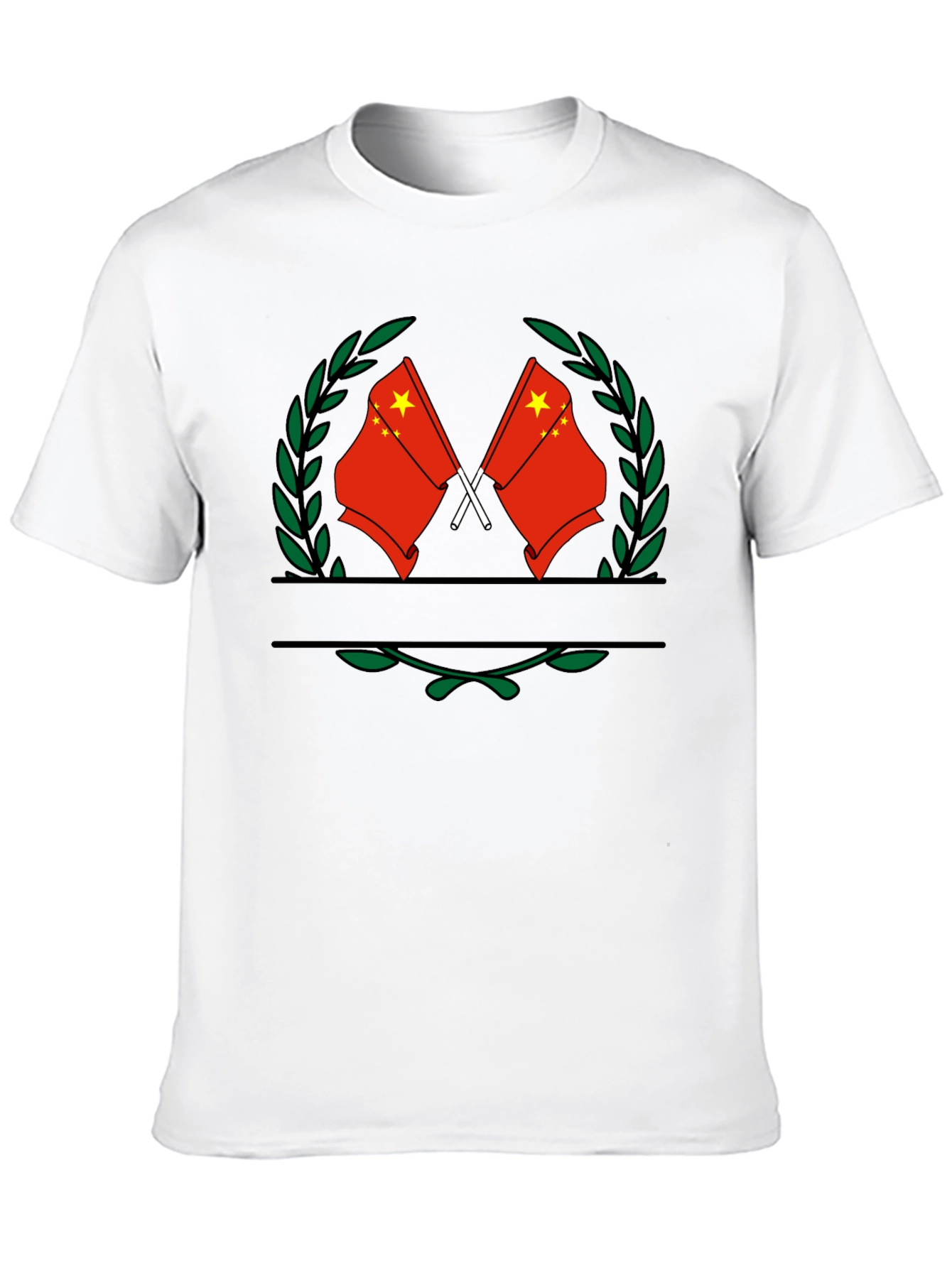 China Flag Wreath Graphic Tee - Casual Comfort
