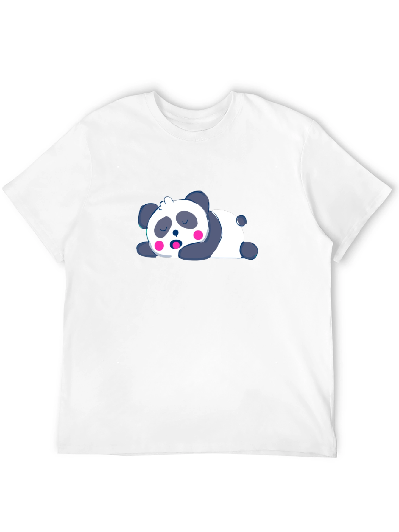 Cute Sleeping Panda Black T-Shirt