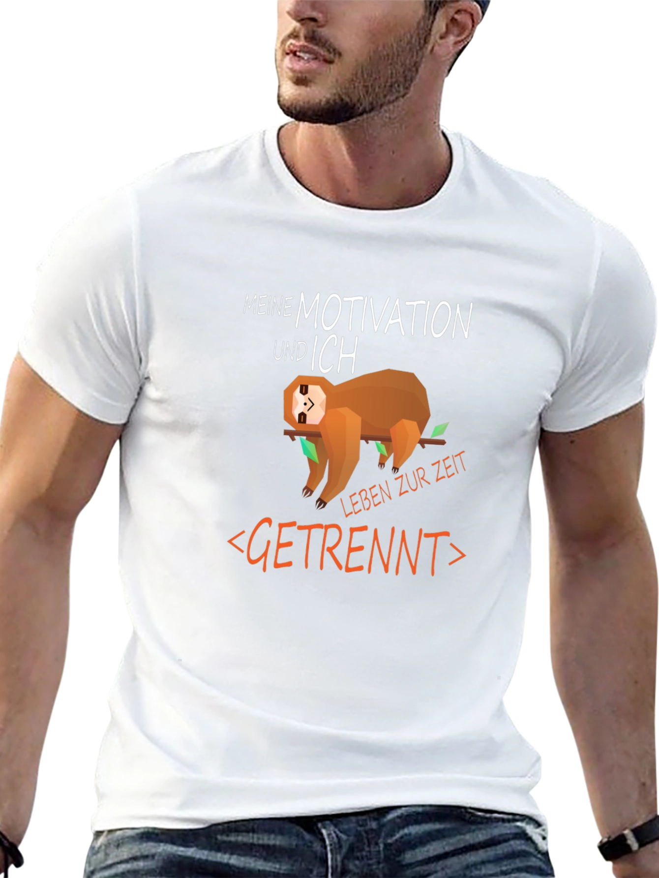 Sloth Motivation T-Shirt - Funny German Text Tee