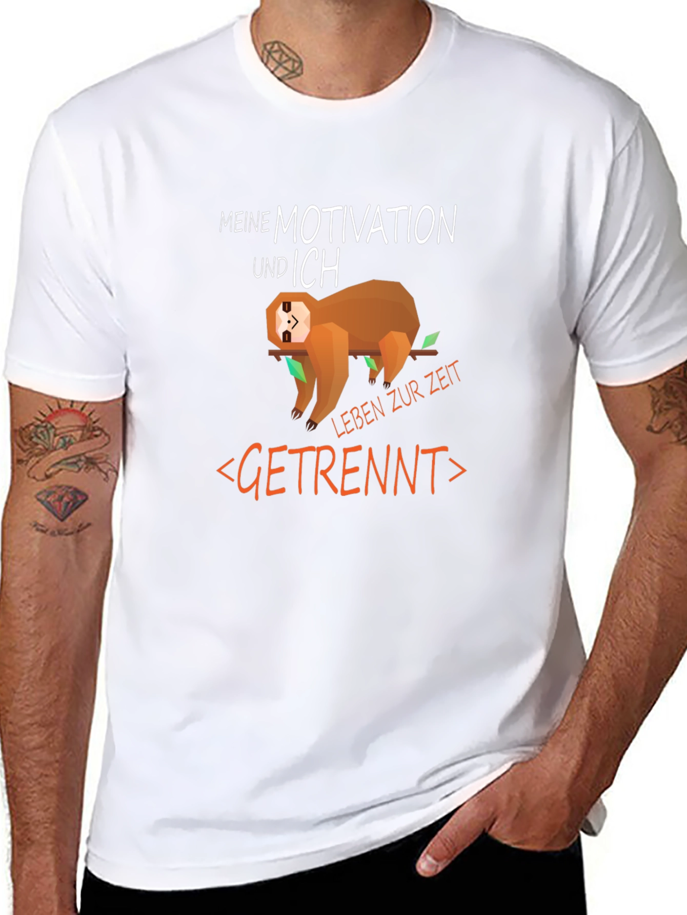 Sloth Motivation T-Shirt - Funny German Text Tee