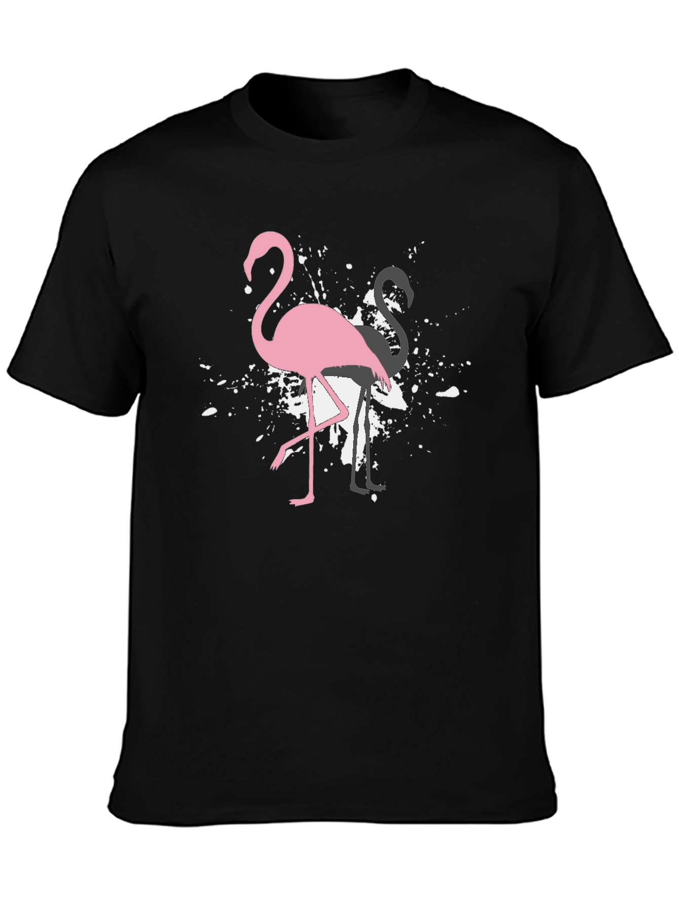 Flamingo Graphic Tee - Stylish Black T-Shirt