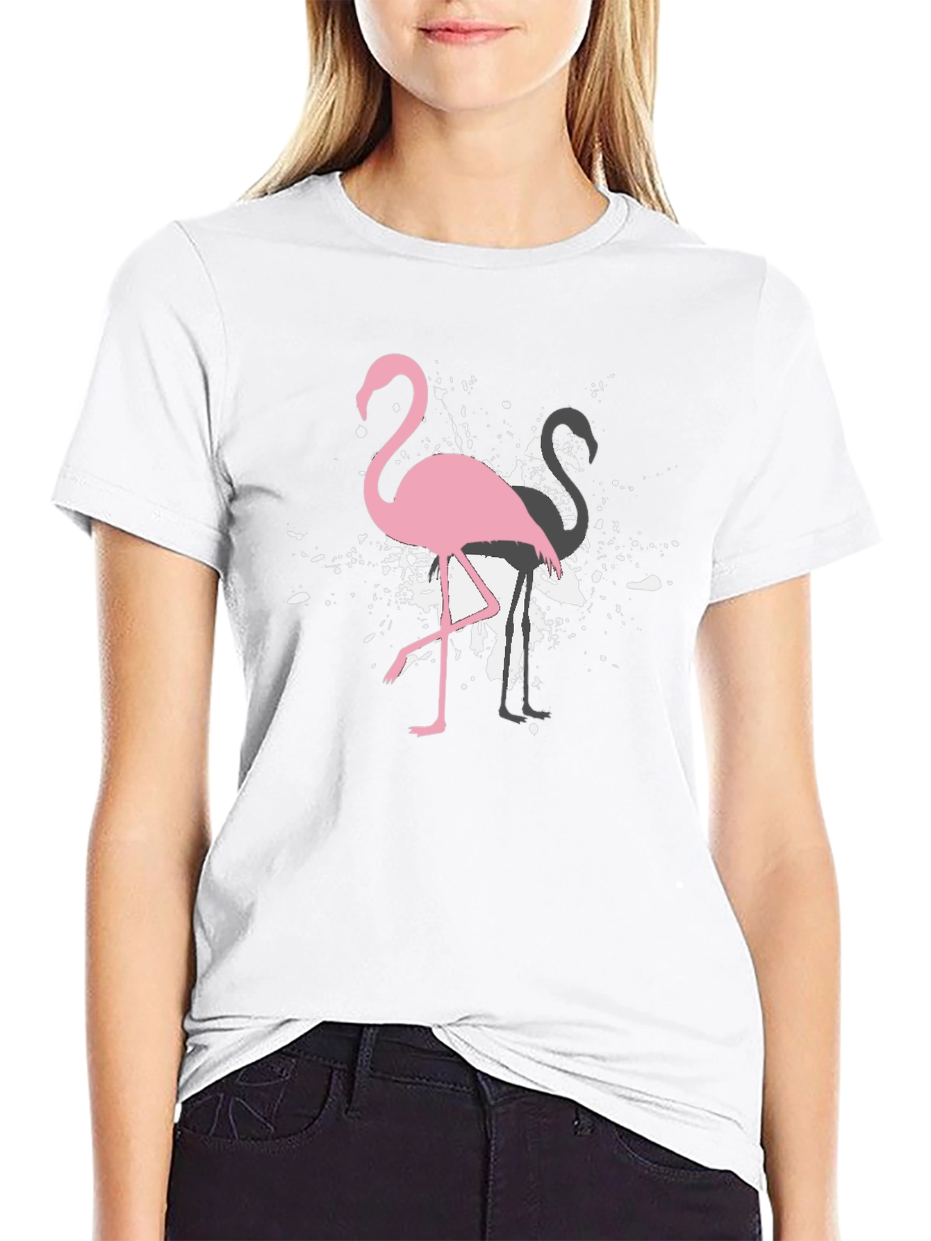 Flamingo Graphic Tee - Stylish Black T-Shirt