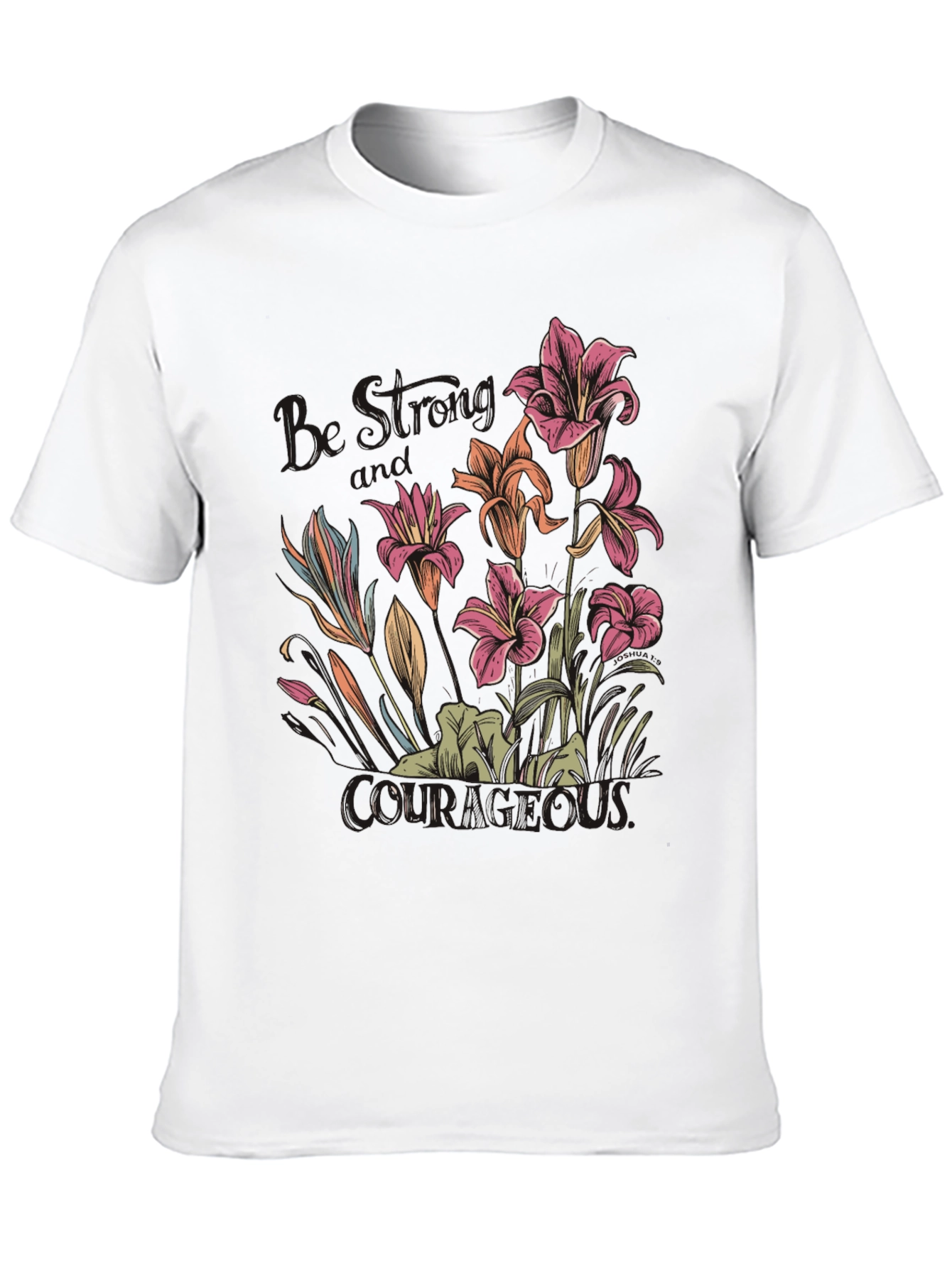 Floral Courage Tee - Black Graphic T-Shirt