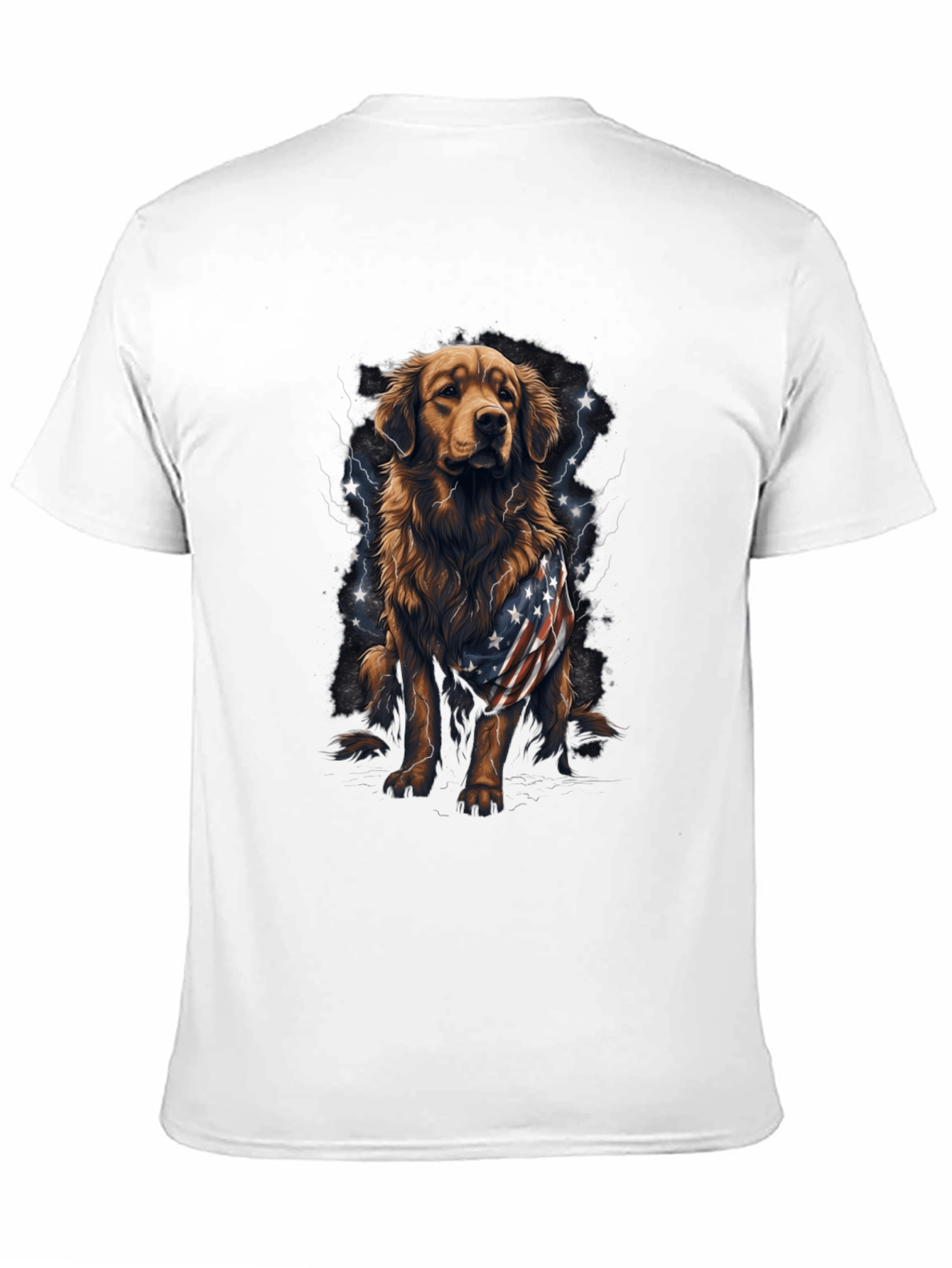 Golden Retriever USA Flag Patriotic T-Shirt