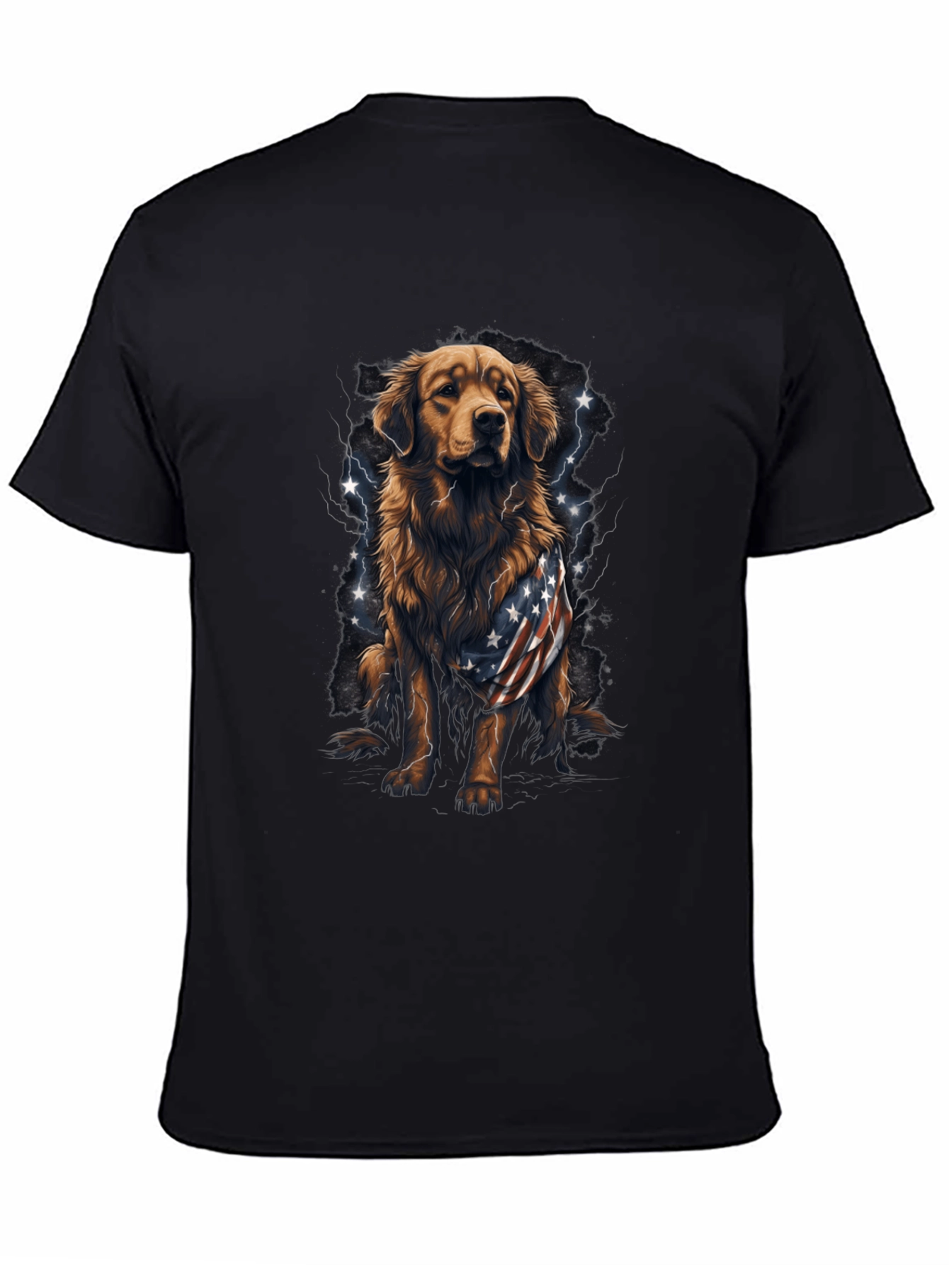 Golden Retriever USA Flag Patriotic T-Shirt