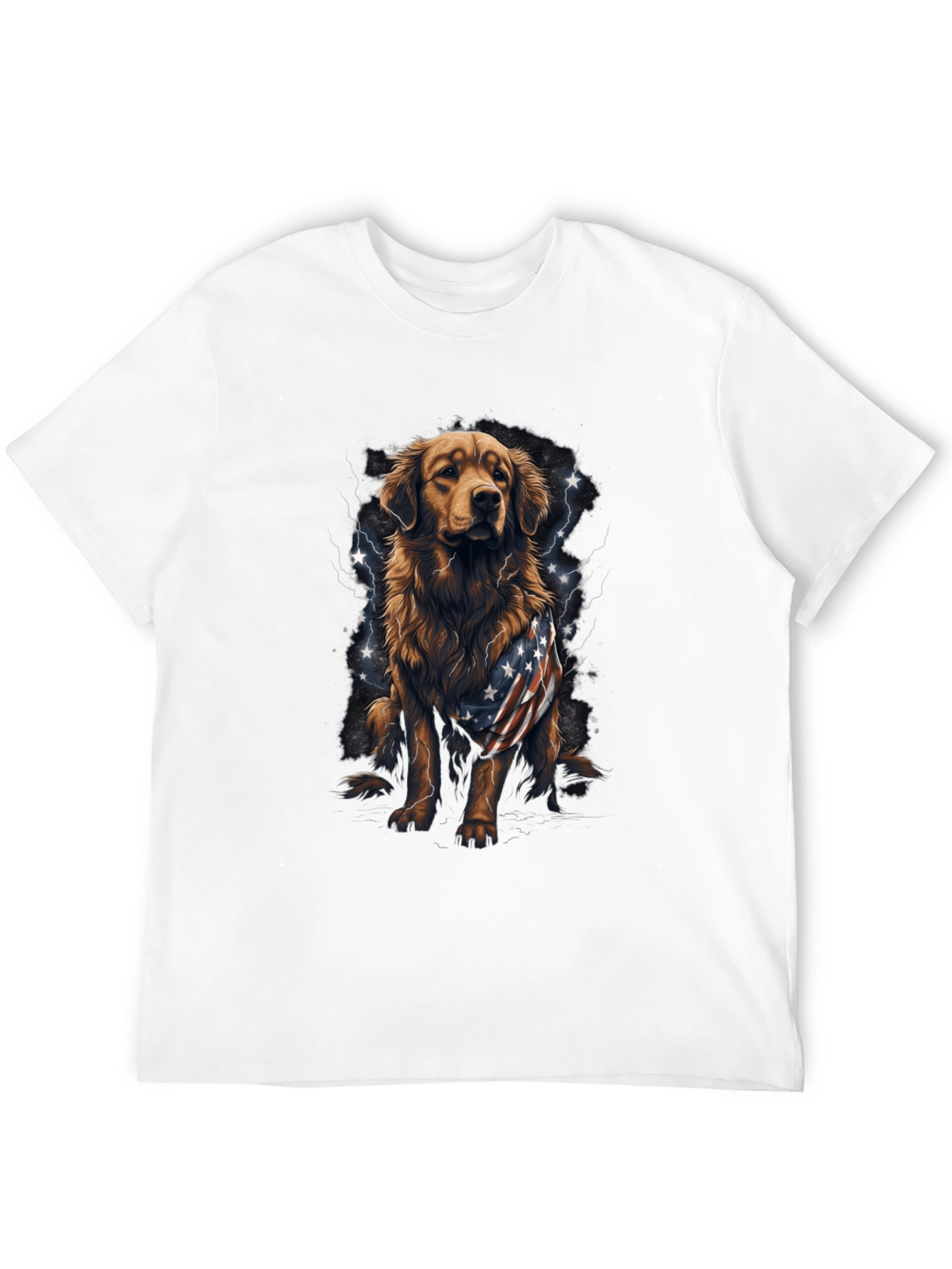 Golden Retriever USA Flag Patriotic T-Shirt