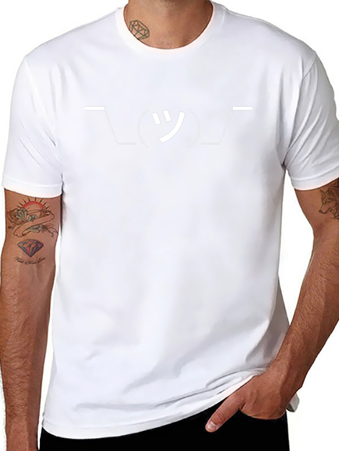 Shrug Emoji Graphic Tee - Black Cotton Casual Shirt