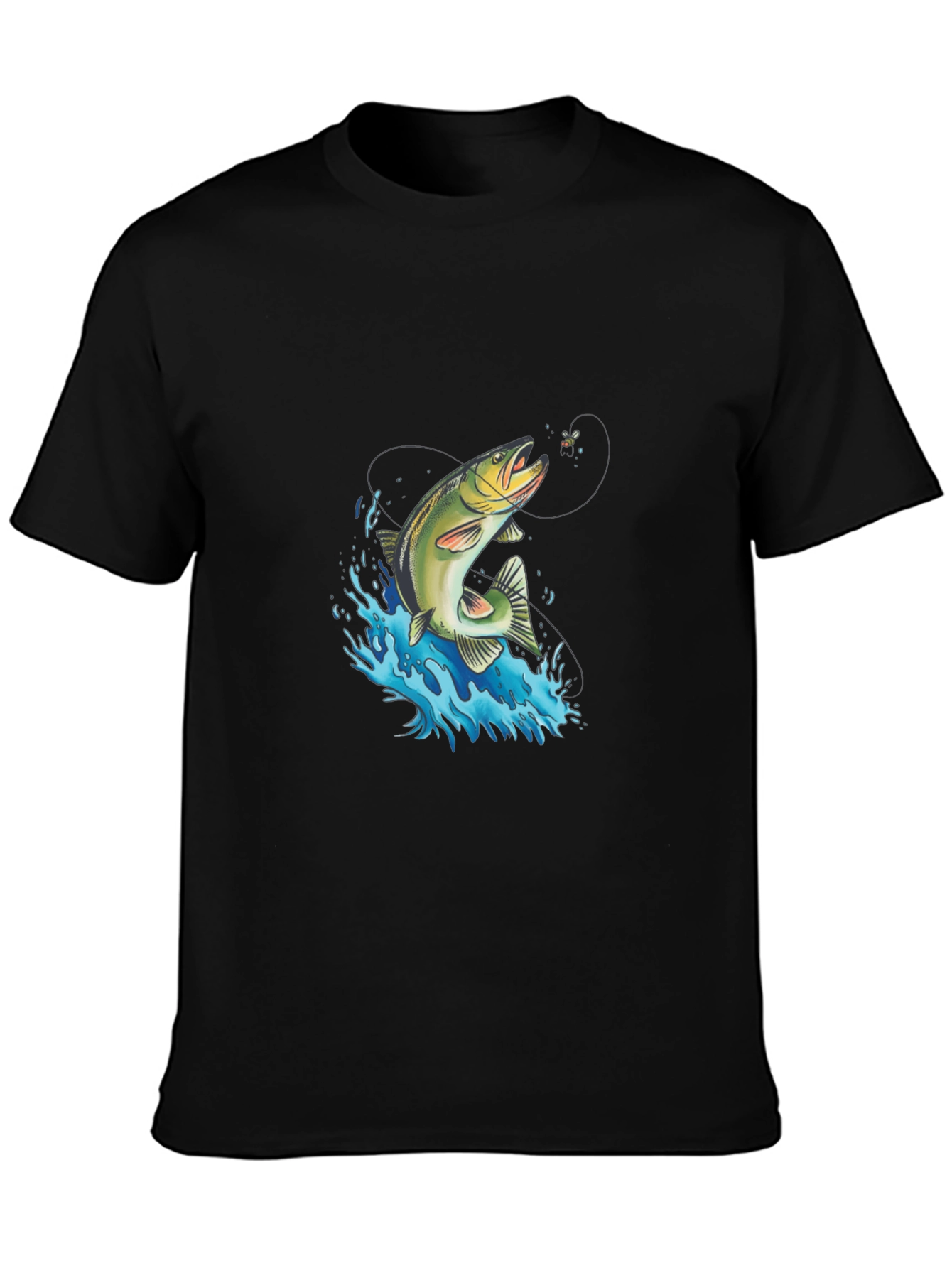 Fishing T-Shirt: Leaping Trout Design