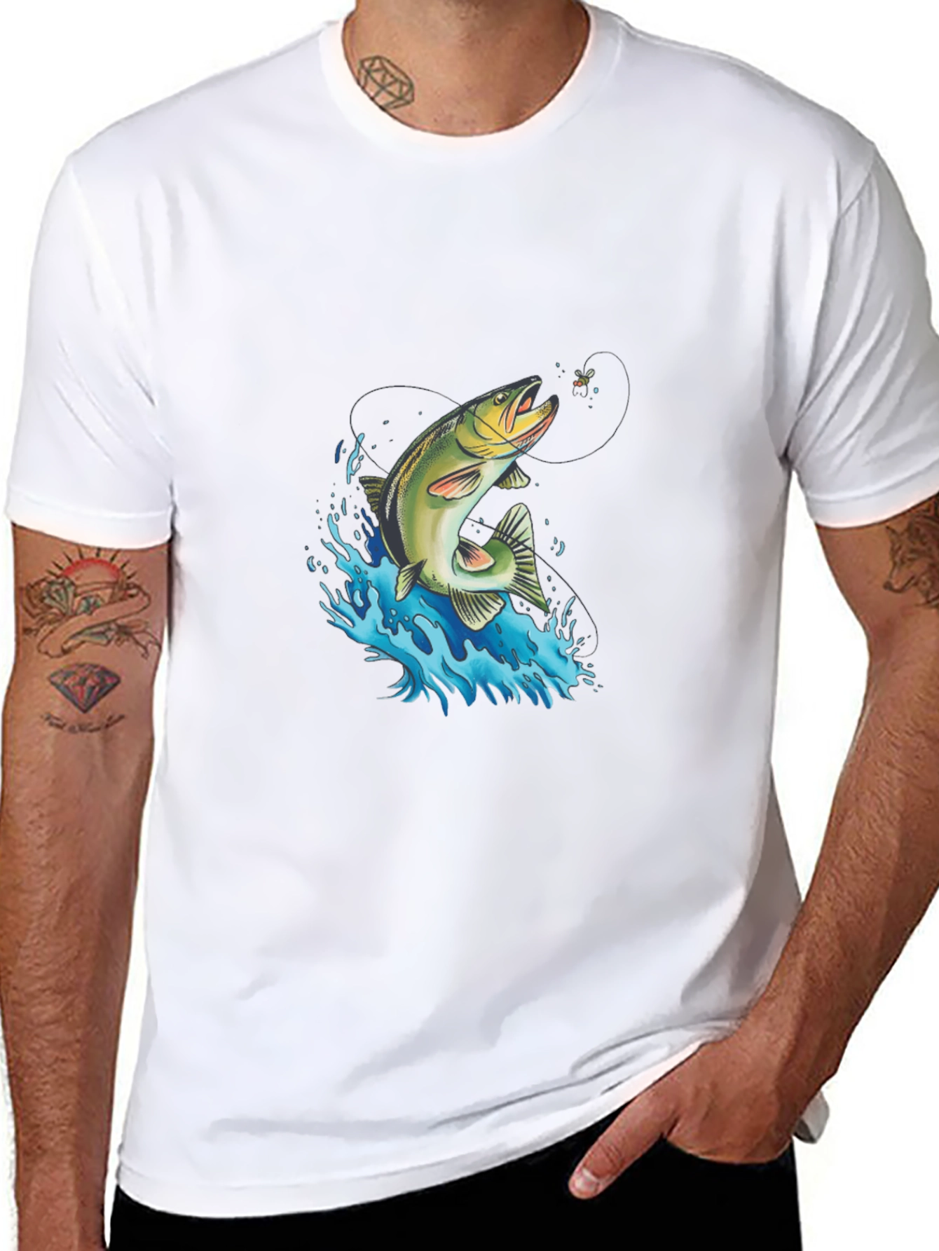 Fishing T-Shirt: Leaping Trout Design