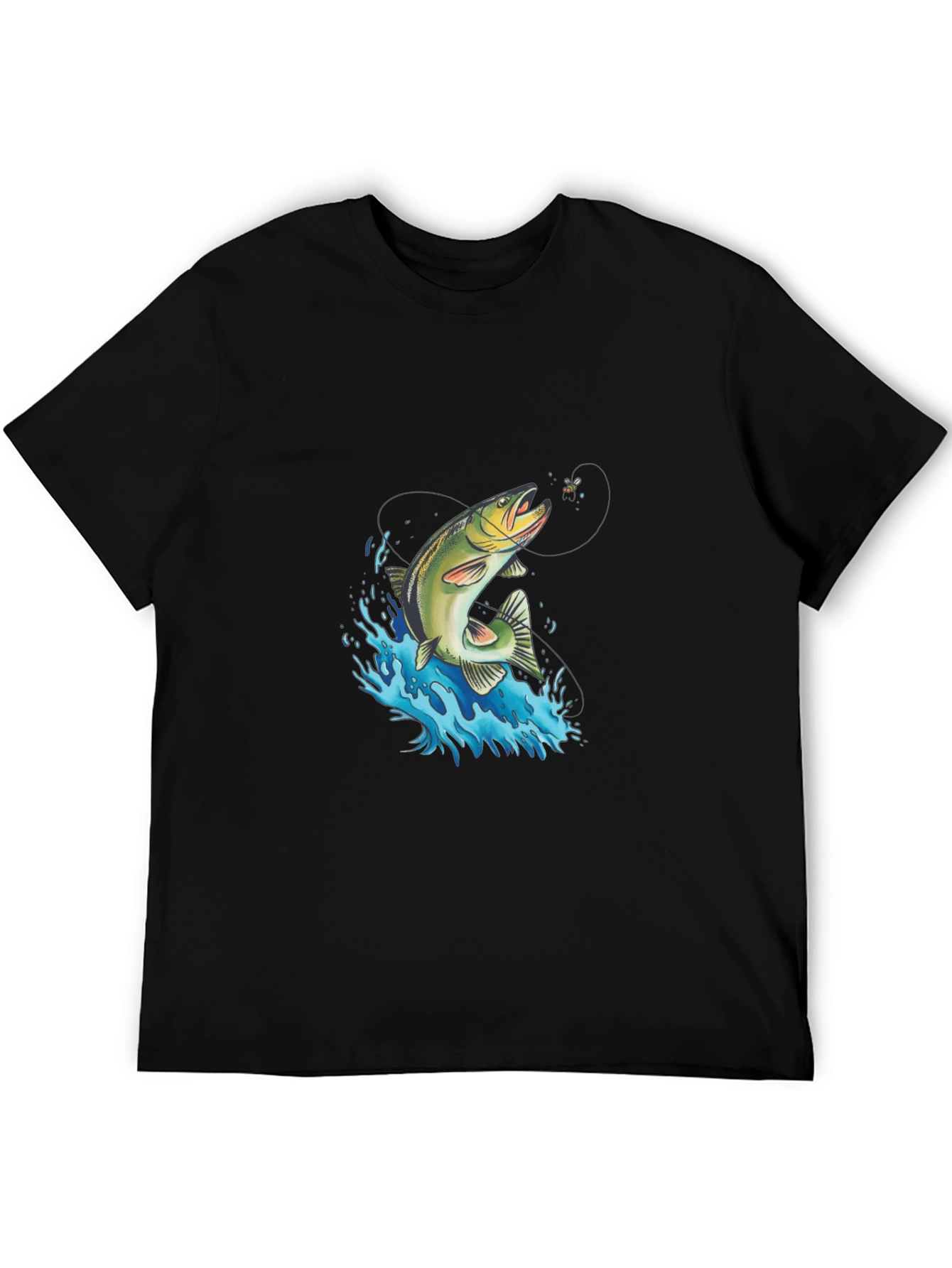 Fishing T-Shirt: Leaping Trout Design