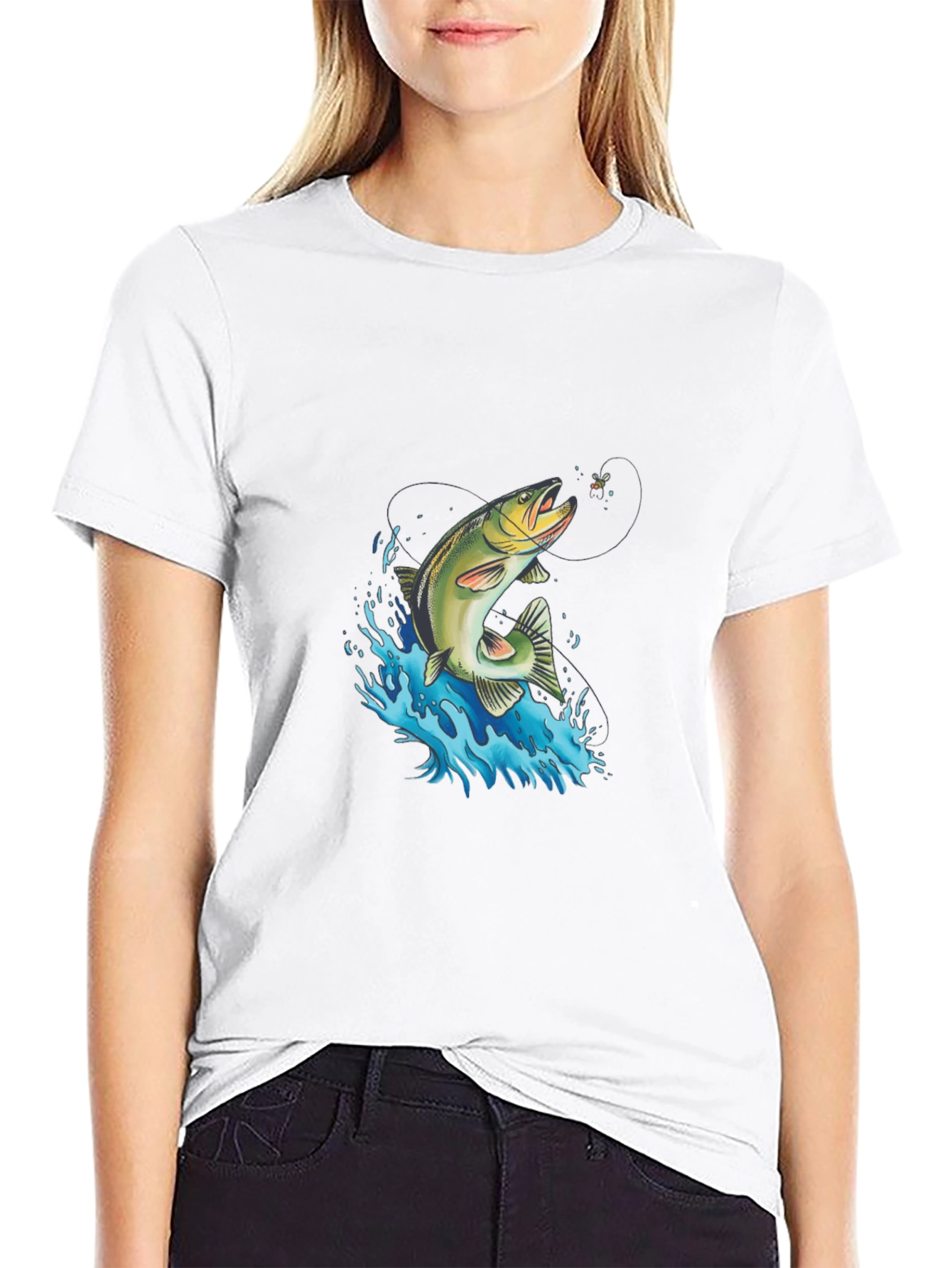 Fishing T-Shirt: Leaping Trout Design