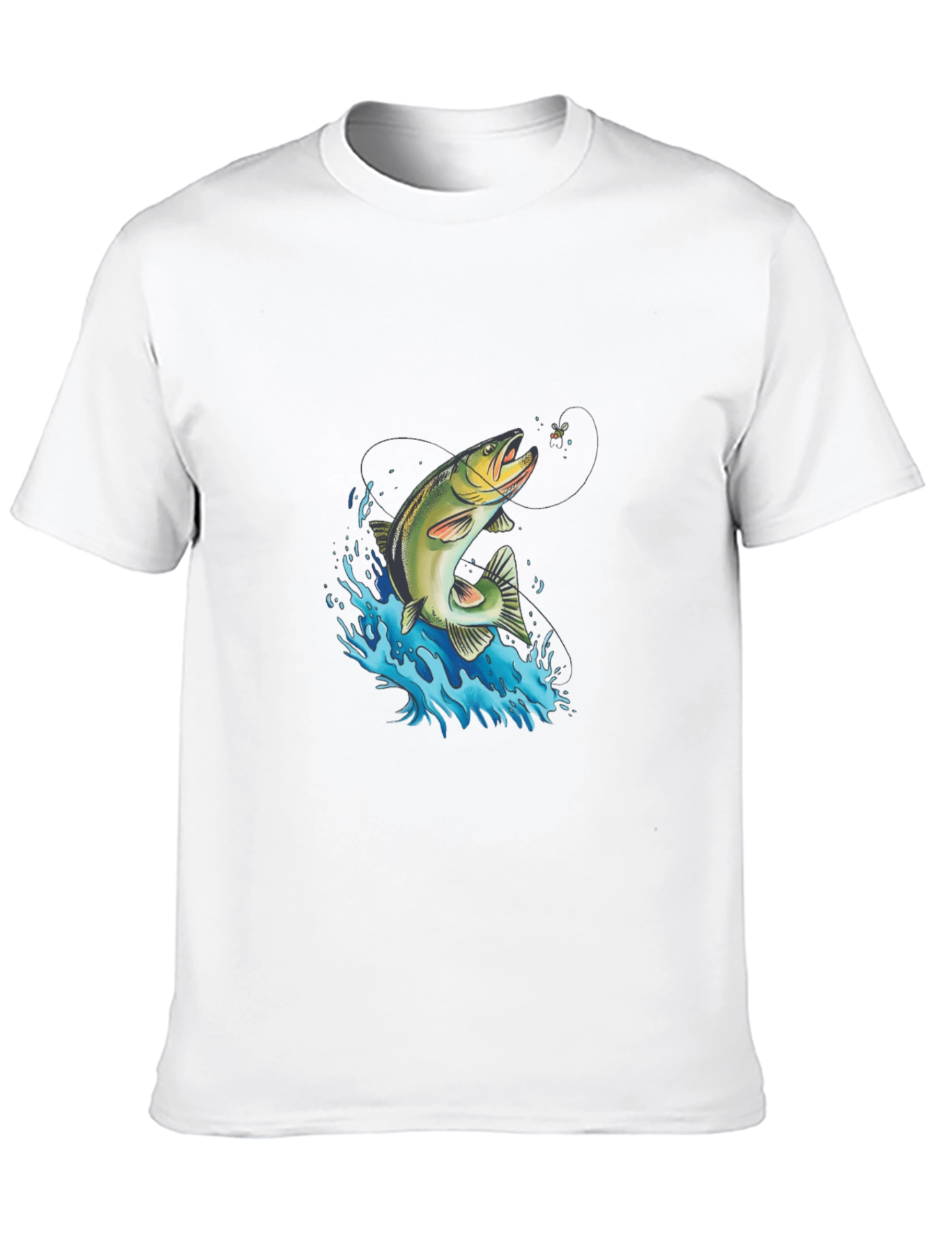Fishing T-Shirt: Leaping Trout Design