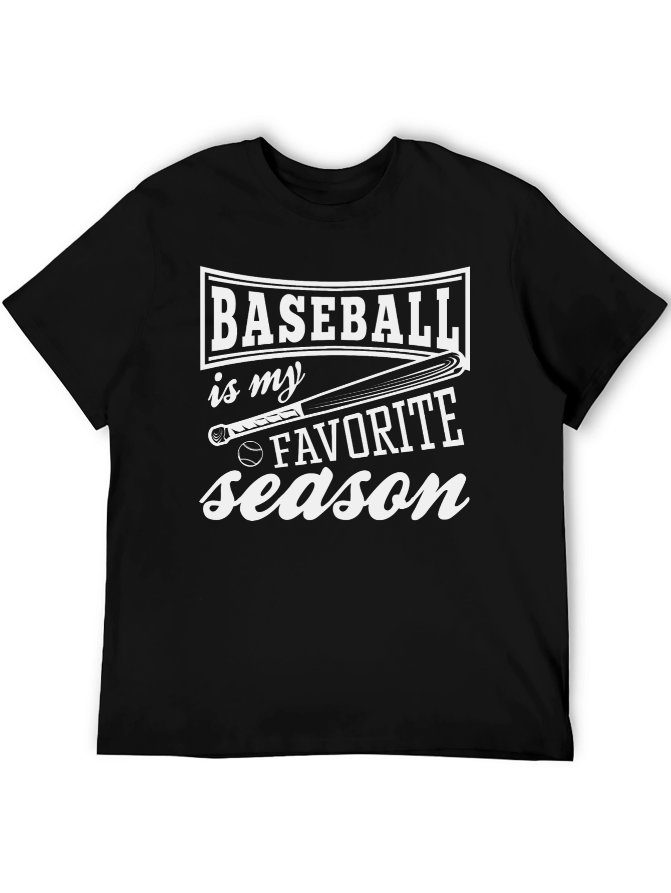Baseball is My Favorite Season Black T-Shirt