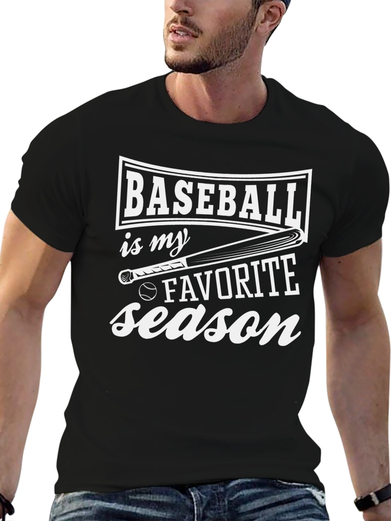 Baseball is My Favorite Season Black T-Shirt