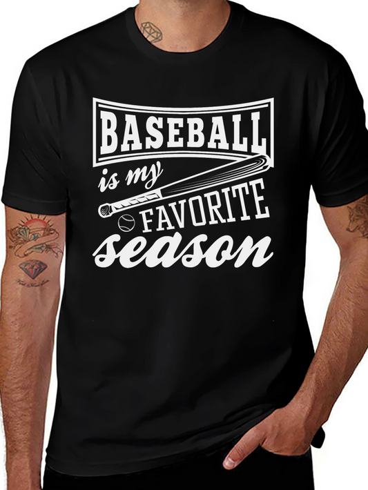 Baseball is My Favorite Season Black T-Shirt