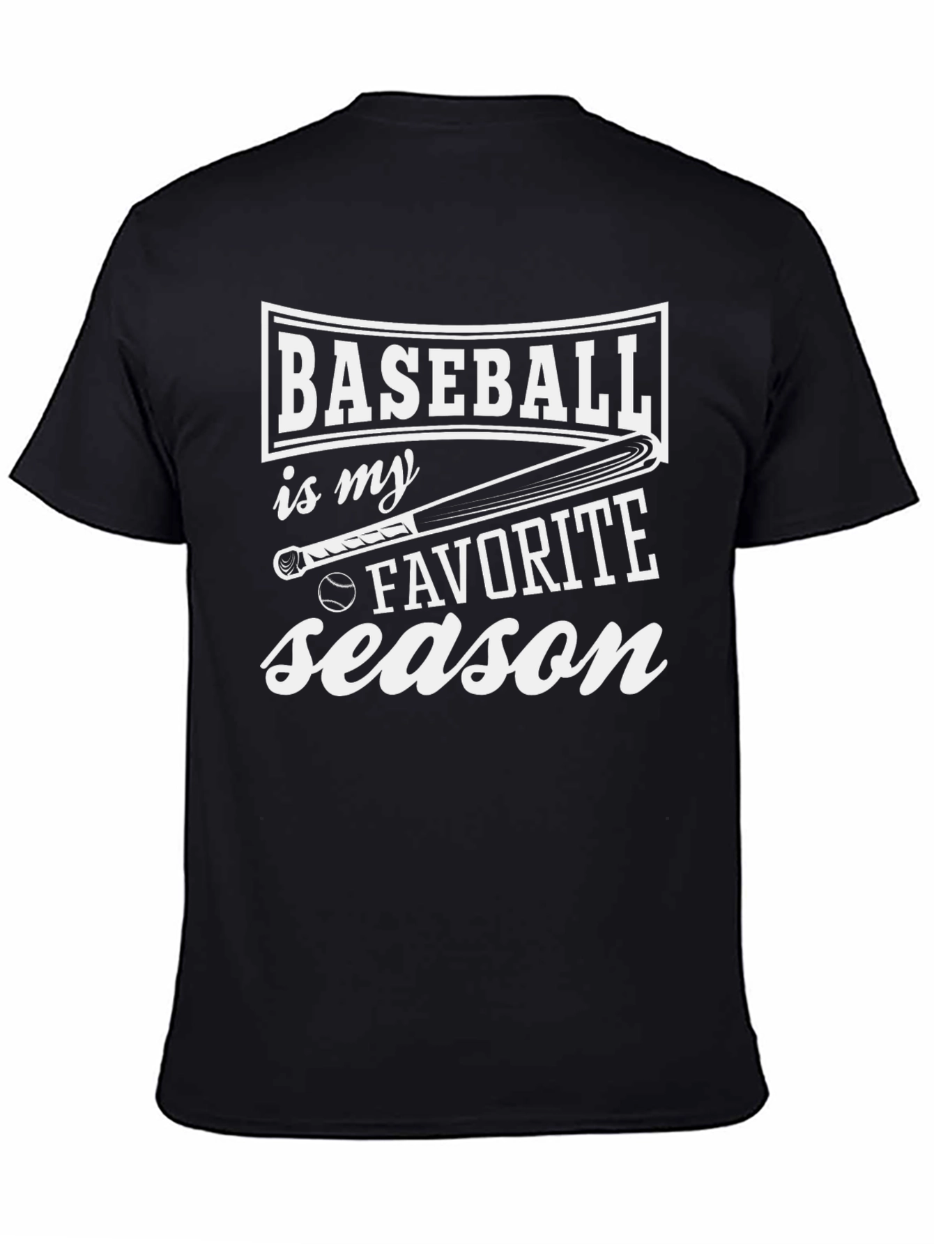 Baseball is My Favorite Season Black T-Shirt