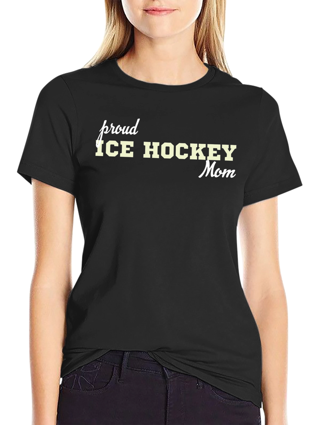 Proud Ice Hockey Mom Graphic Tee