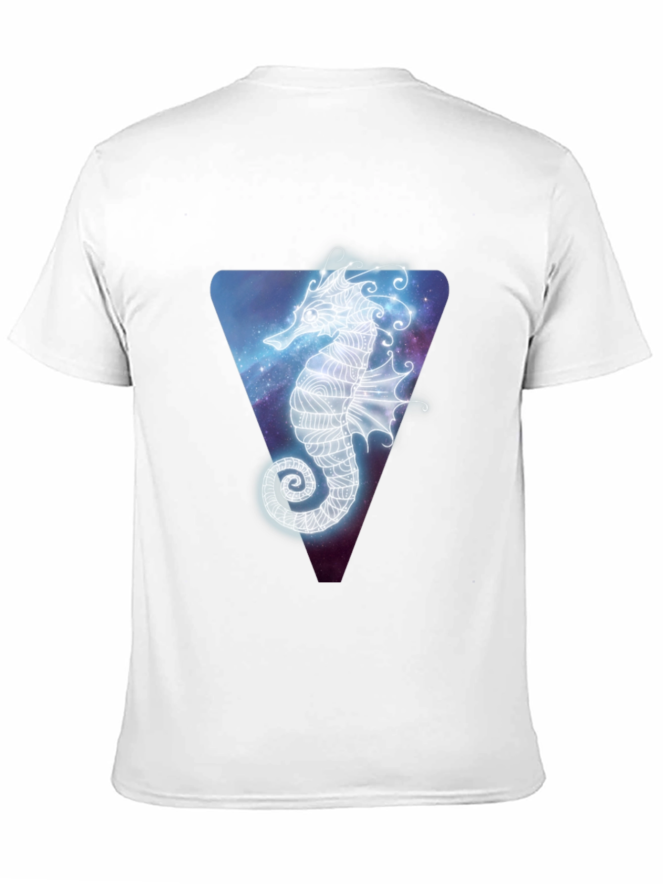 Celestial Seahorse Graphic Tee - Black Cotton Blend