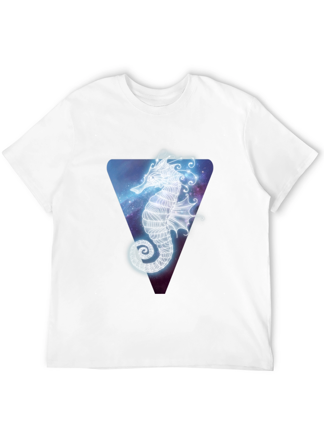 Celestial Seahorse Graphic Tee - Black Cotton Blend