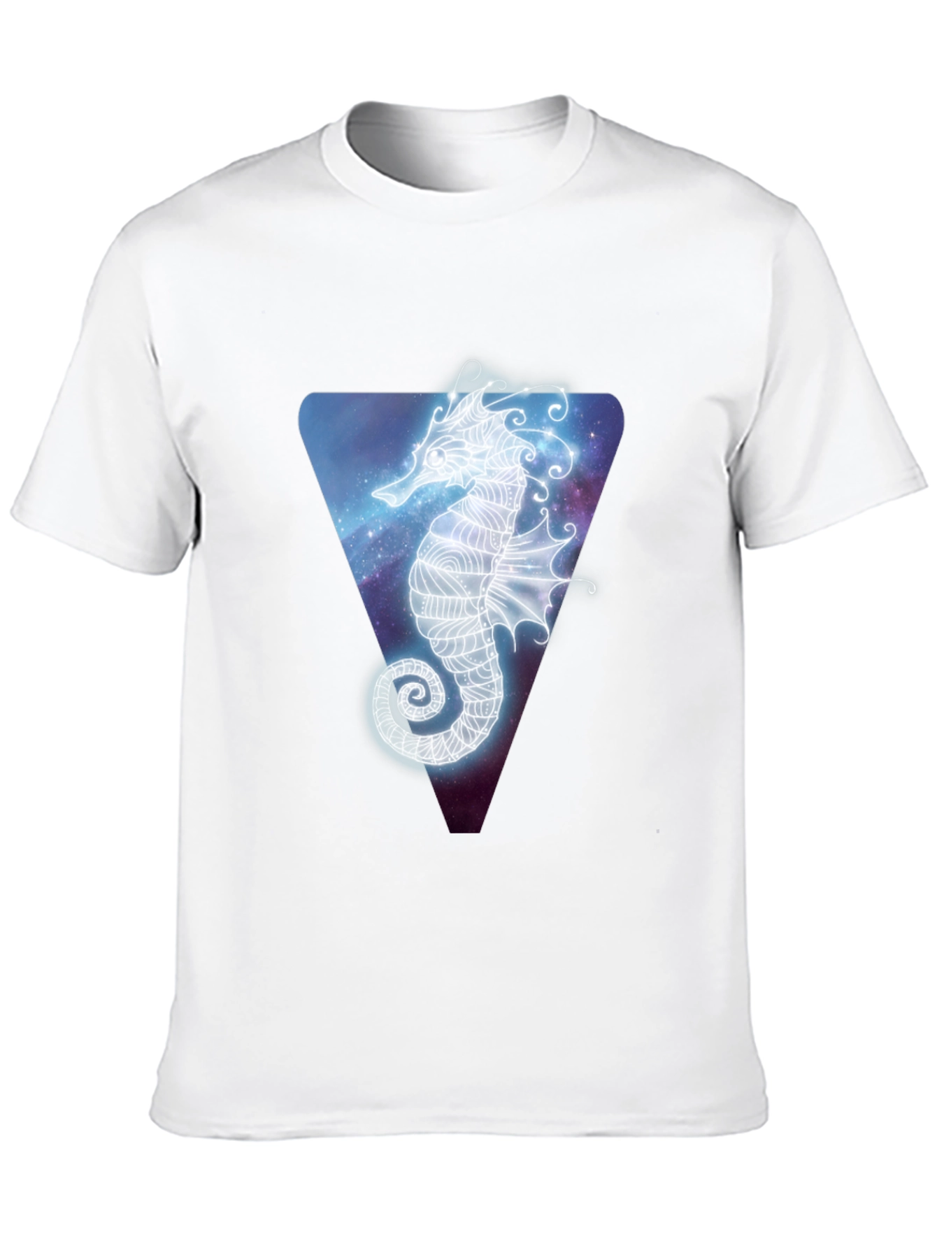 Celestial Seahorse Graphic Tee - Black Cotton Blend