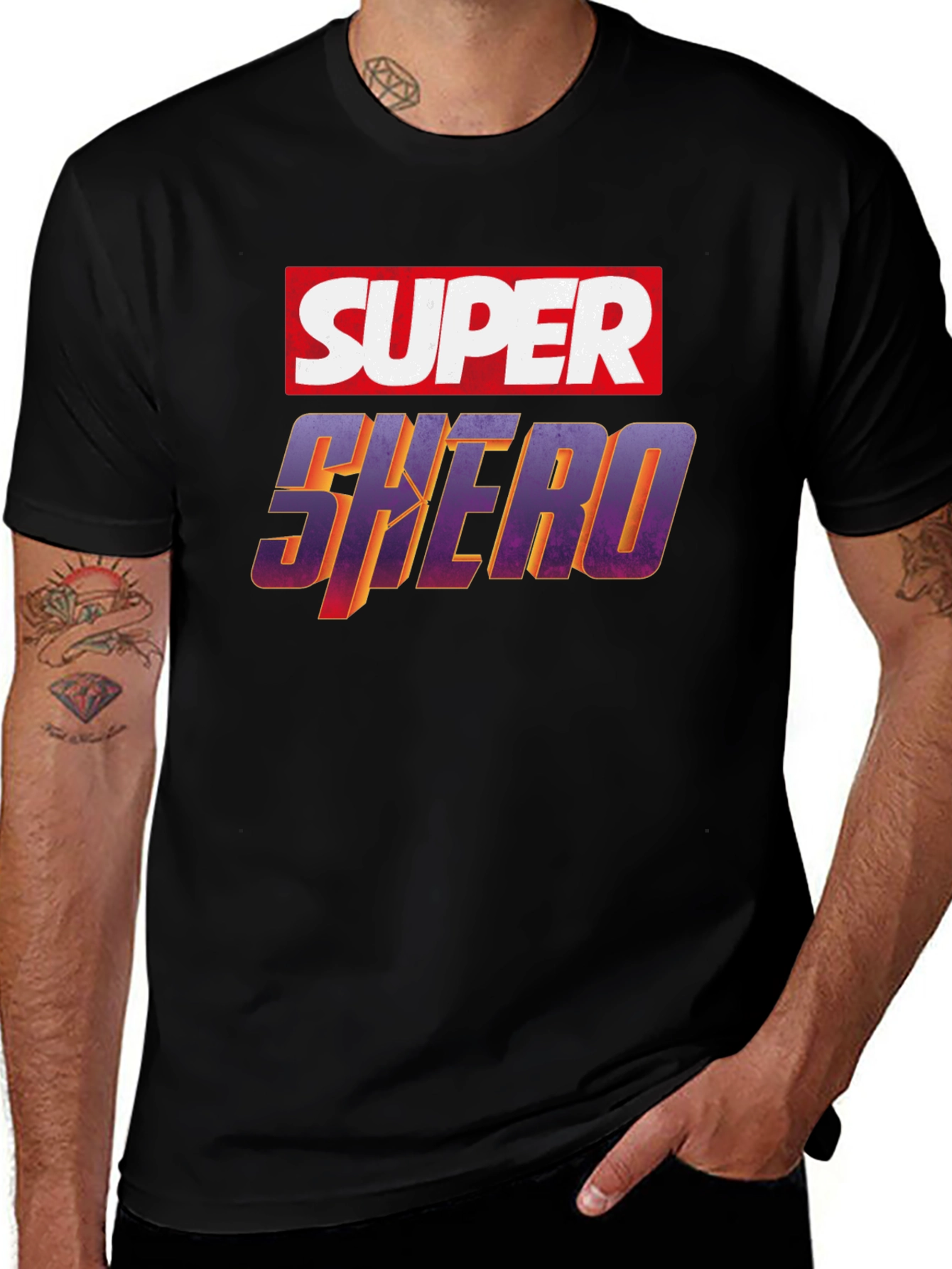 Super Shero Graphic Tee - Black Unisex T-Shirt