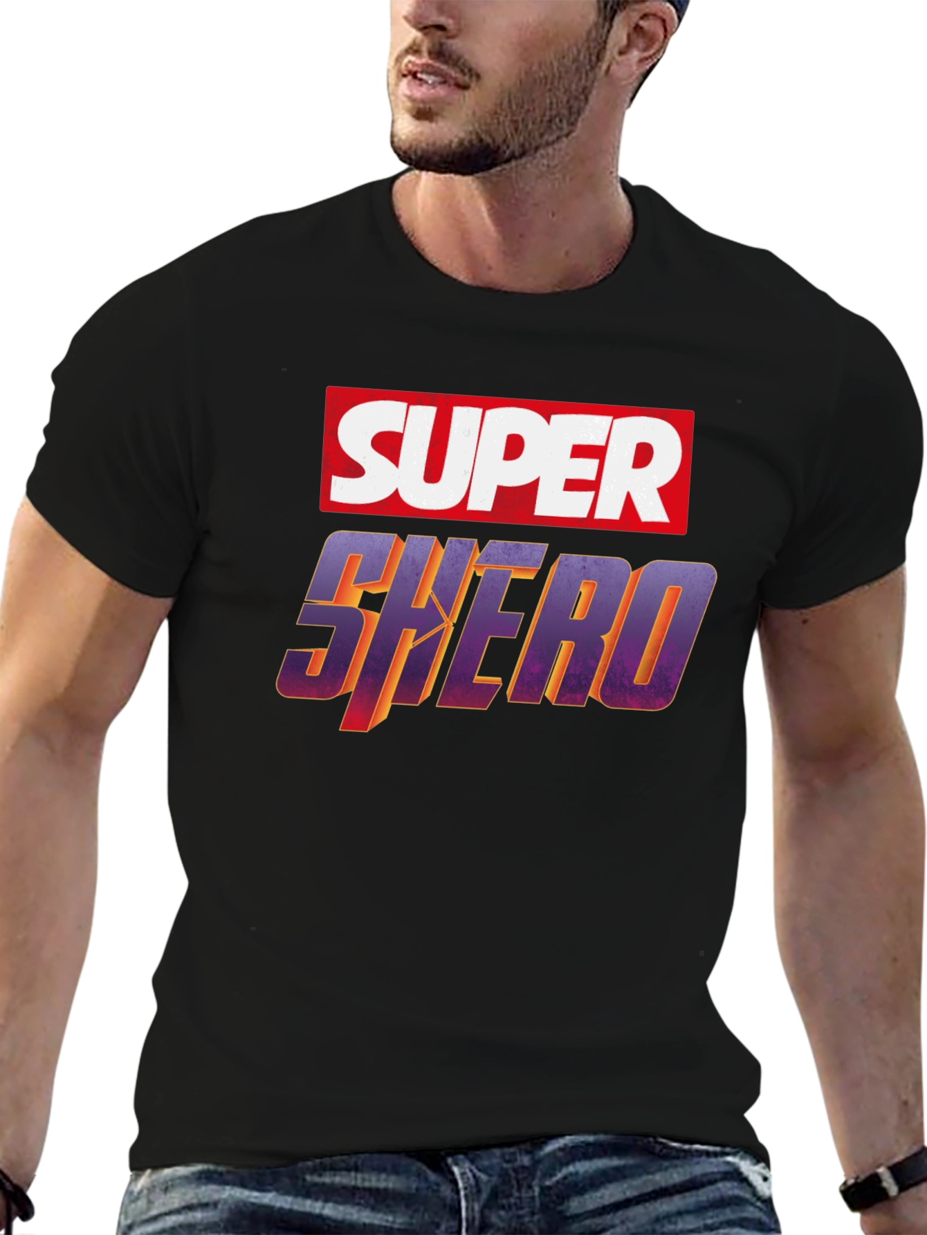 Super Shero Graphic Tee - Black Unisex T-Shirt