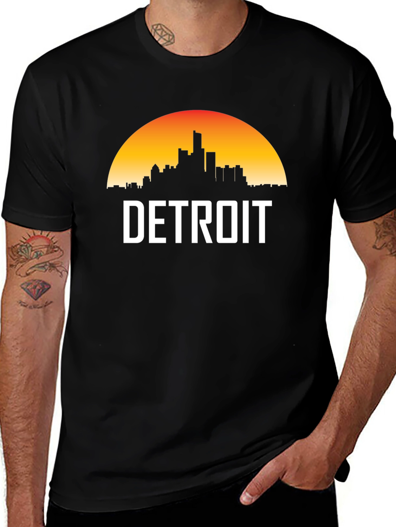 Detroit Skyline Graphic Tee - Sunset Cityscape