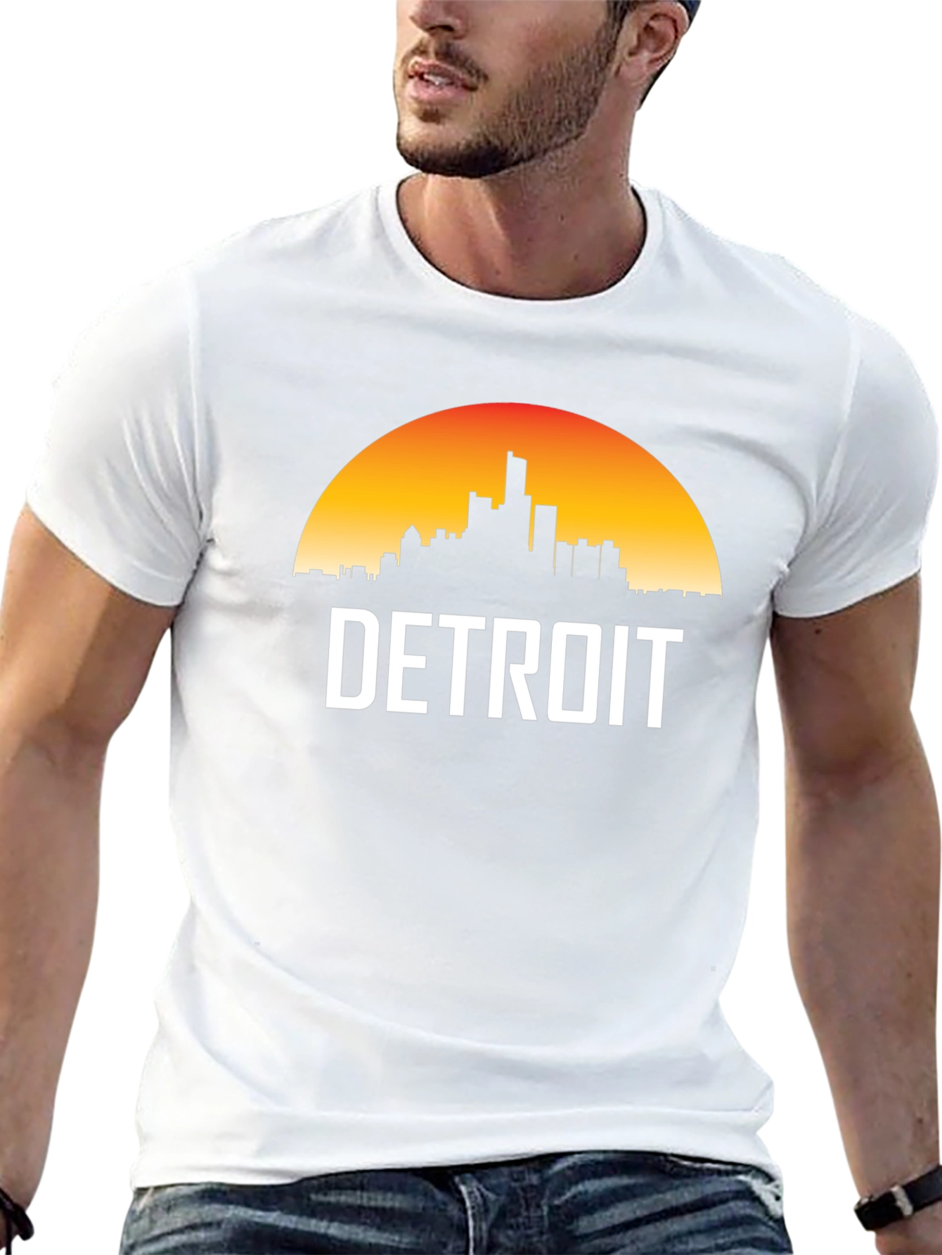Detroit Skyline Graphic Tee - Sunset Cityscape