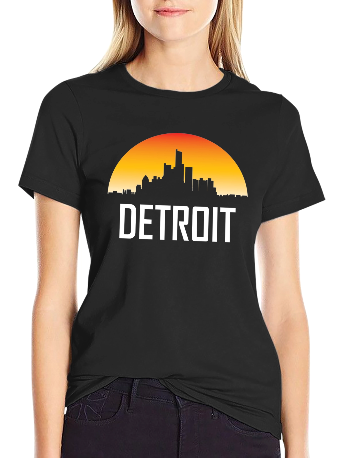 Detroit Skyline Graphic Tee - Sunset Cityscape