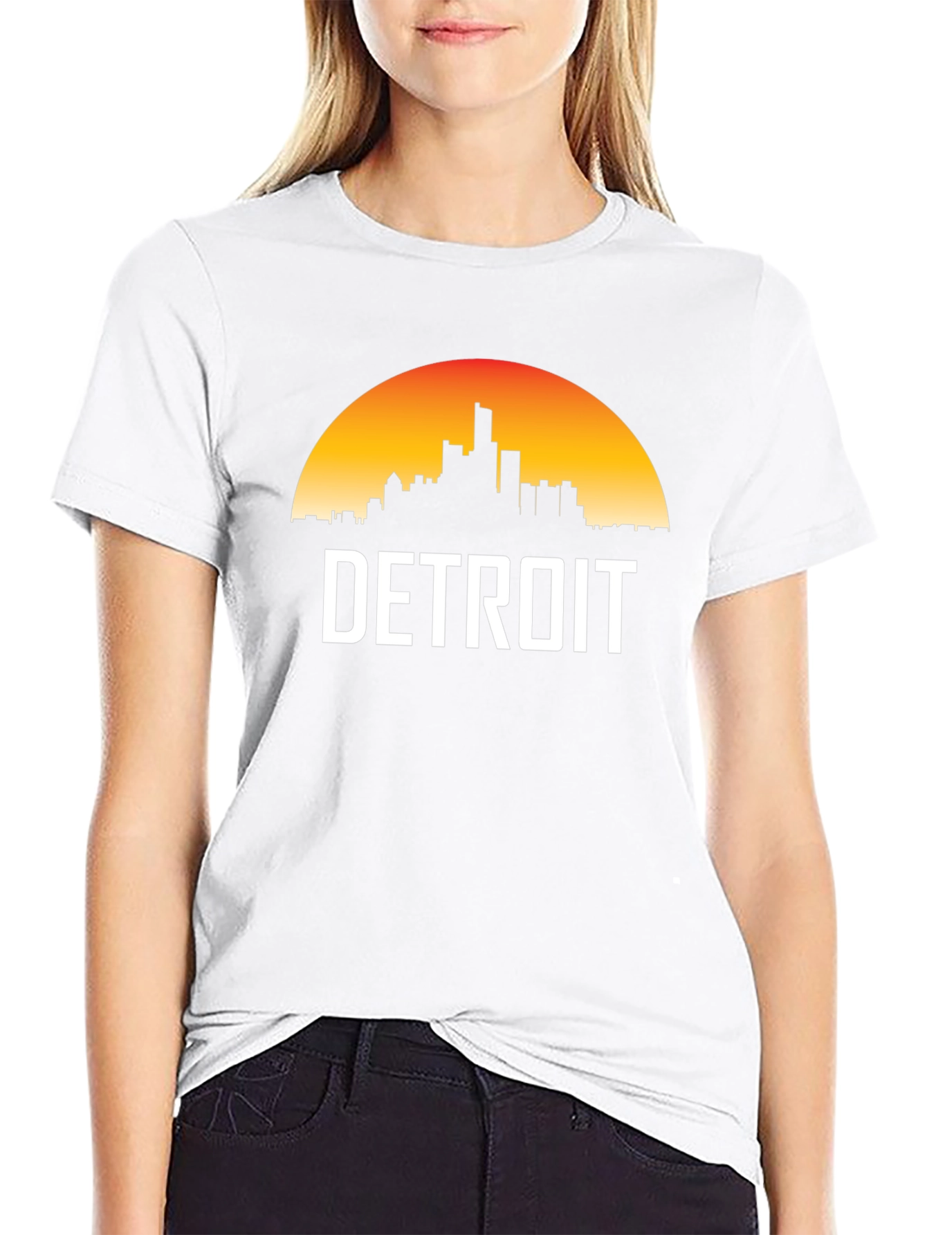 Detroit Skyline Graphic Tee - Sunset Cityscape