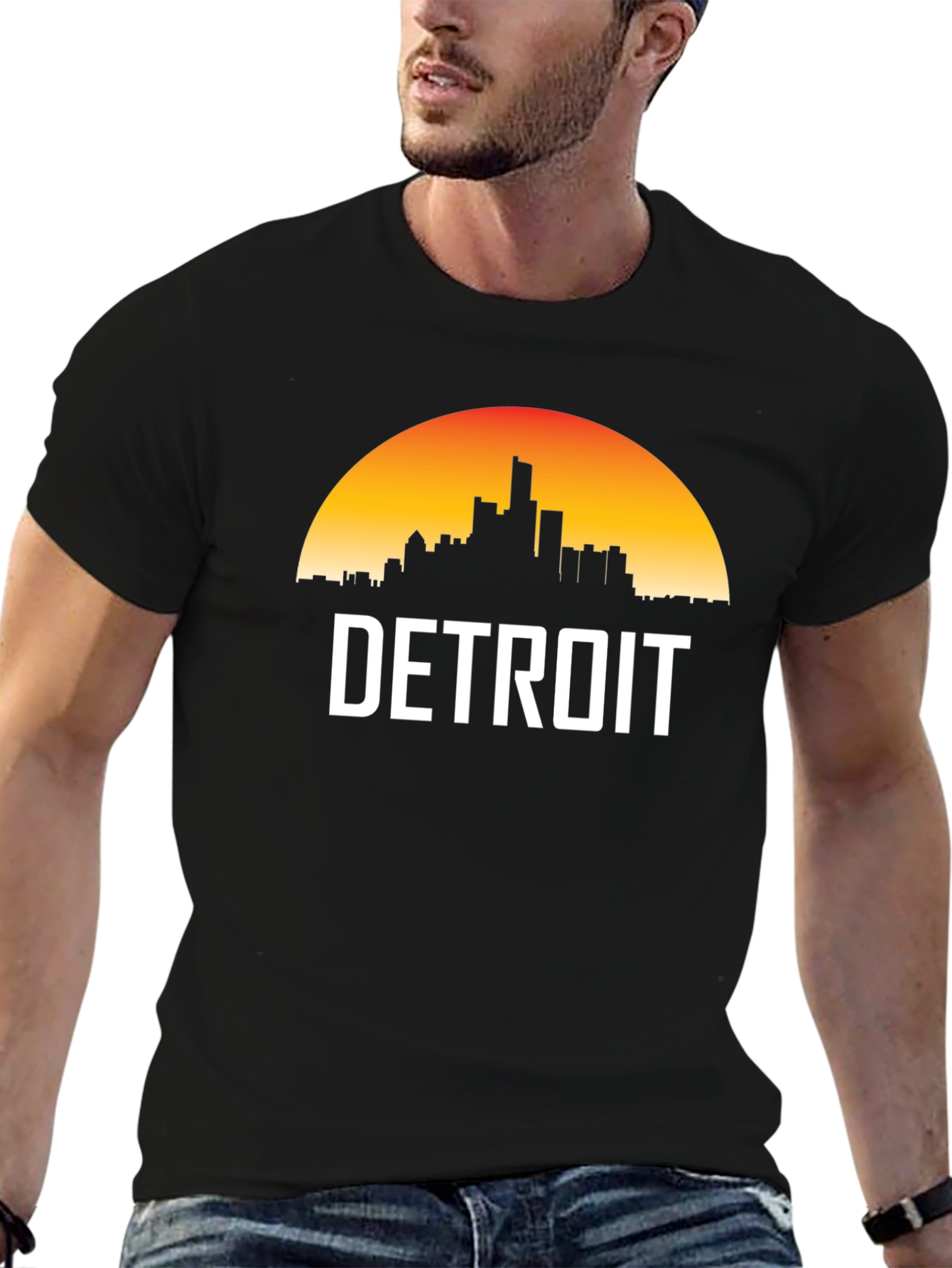 Detroit Skyline Graphic Tee - Sunset Cityscape