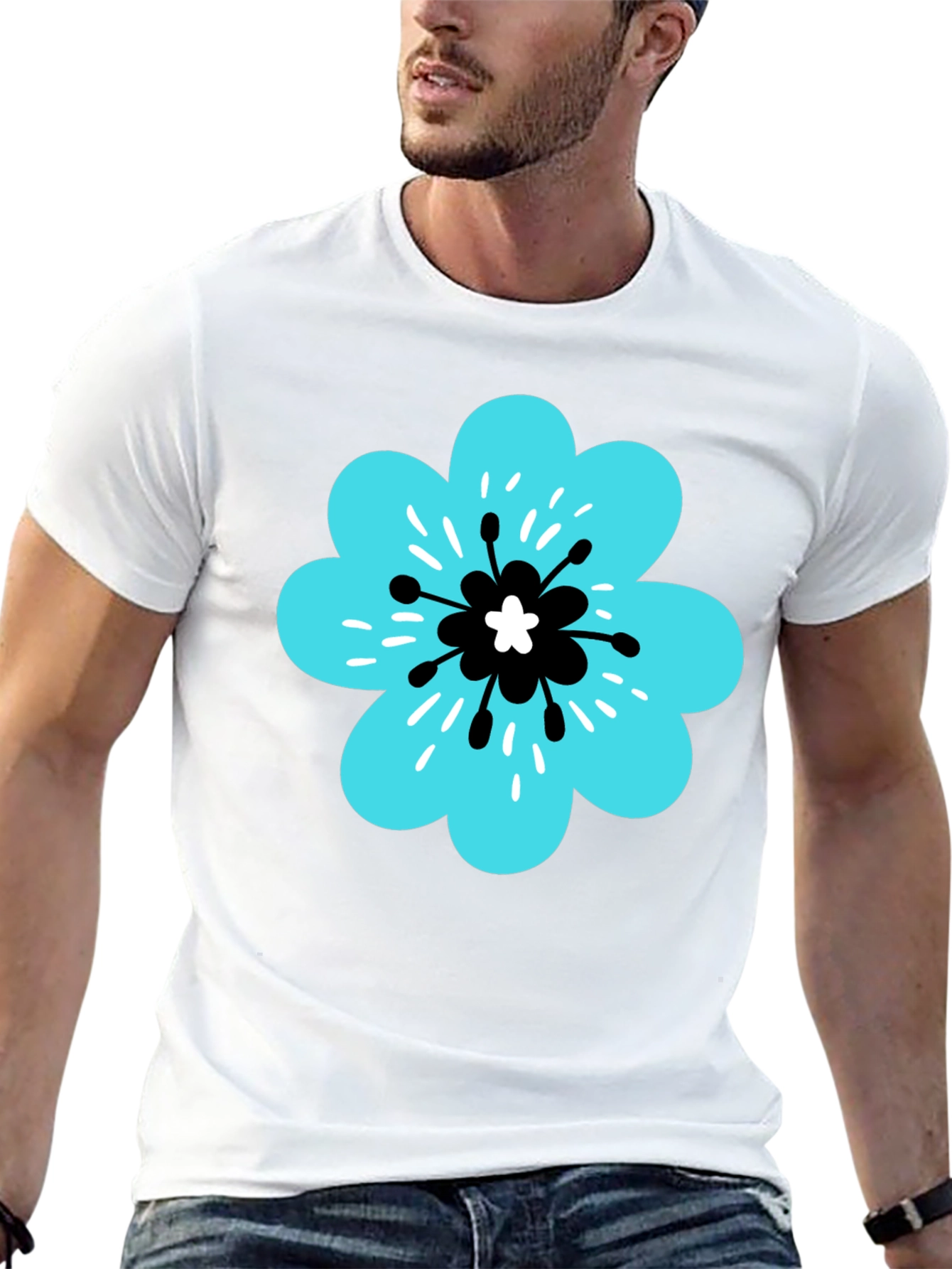 Floral Graphic T-Shirt - Casual Cotton Tee