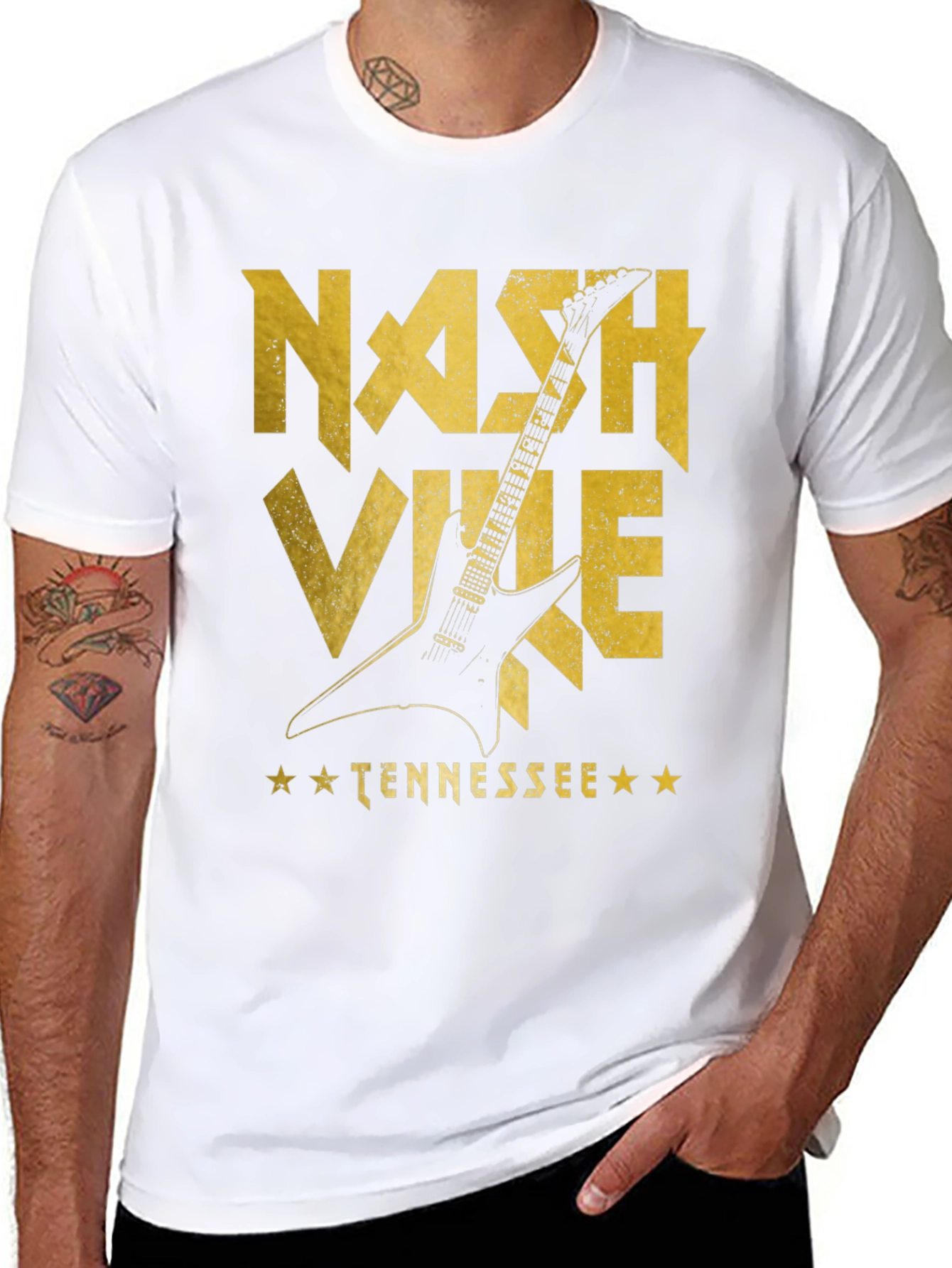 Nashville Tennessee Guitar Graphic T-Shirt