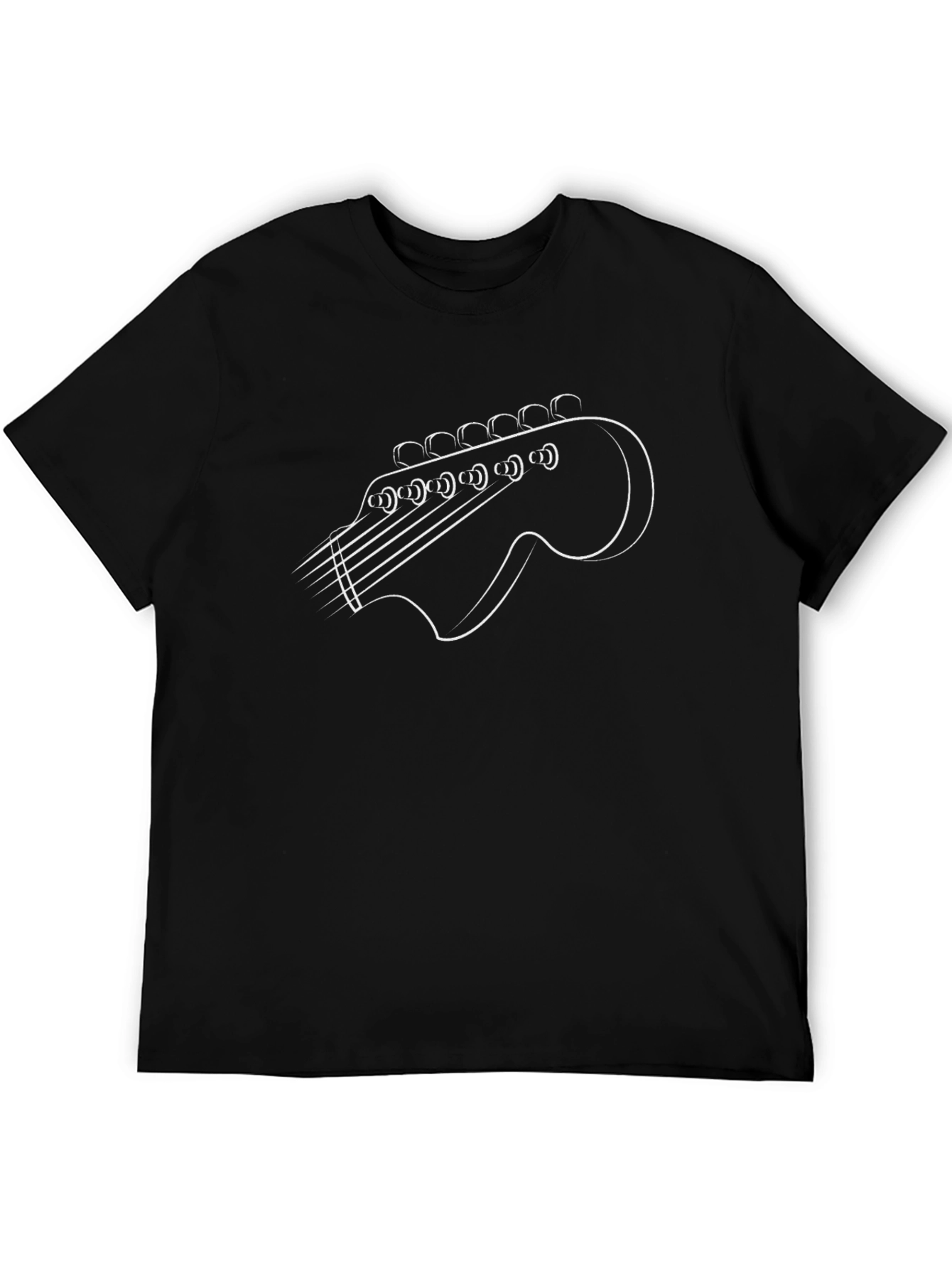 Guitar Headstock Outline Graphic T-Shirt