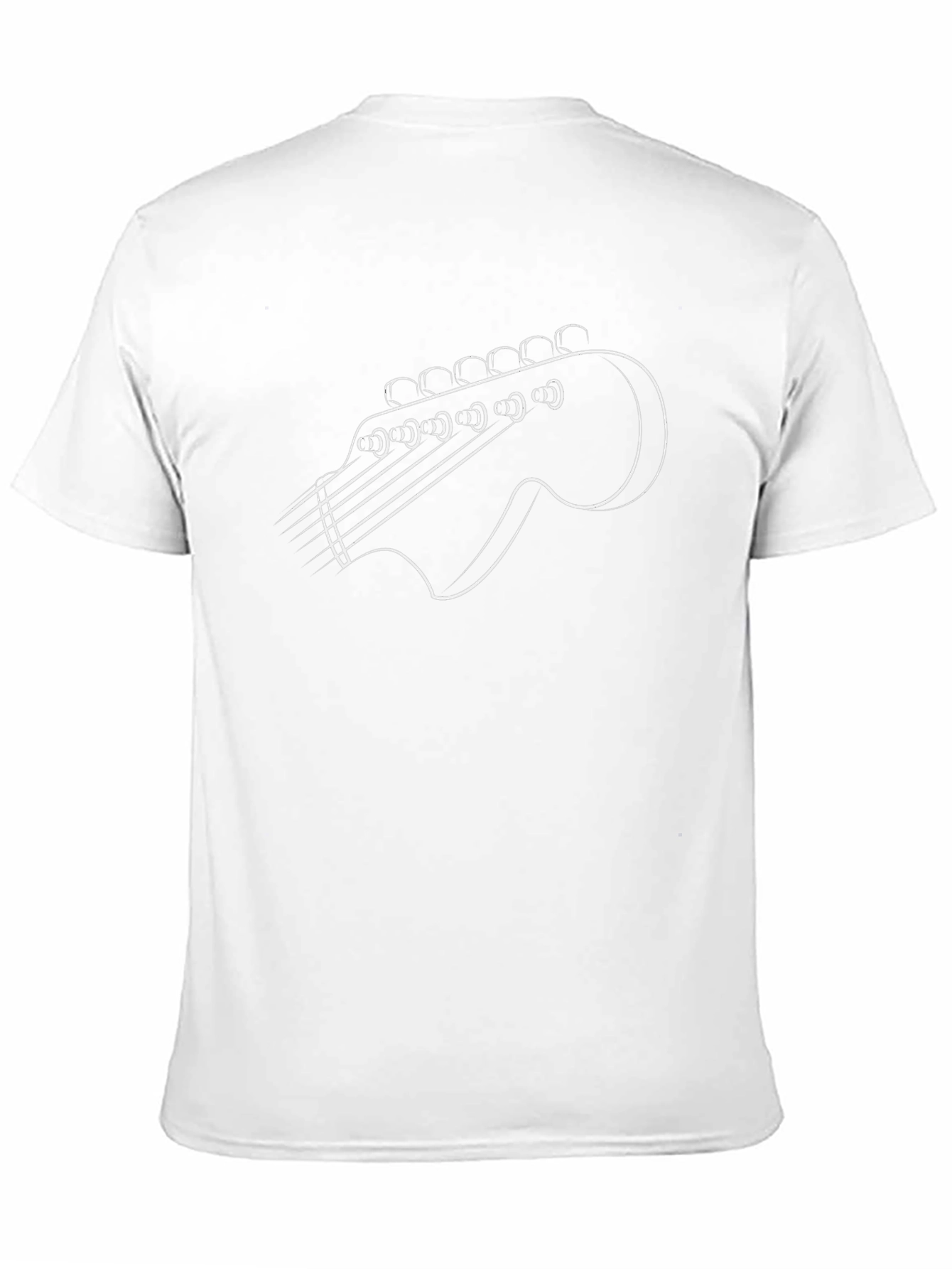 Guitar Headstock Outline Graphic T-Shirt