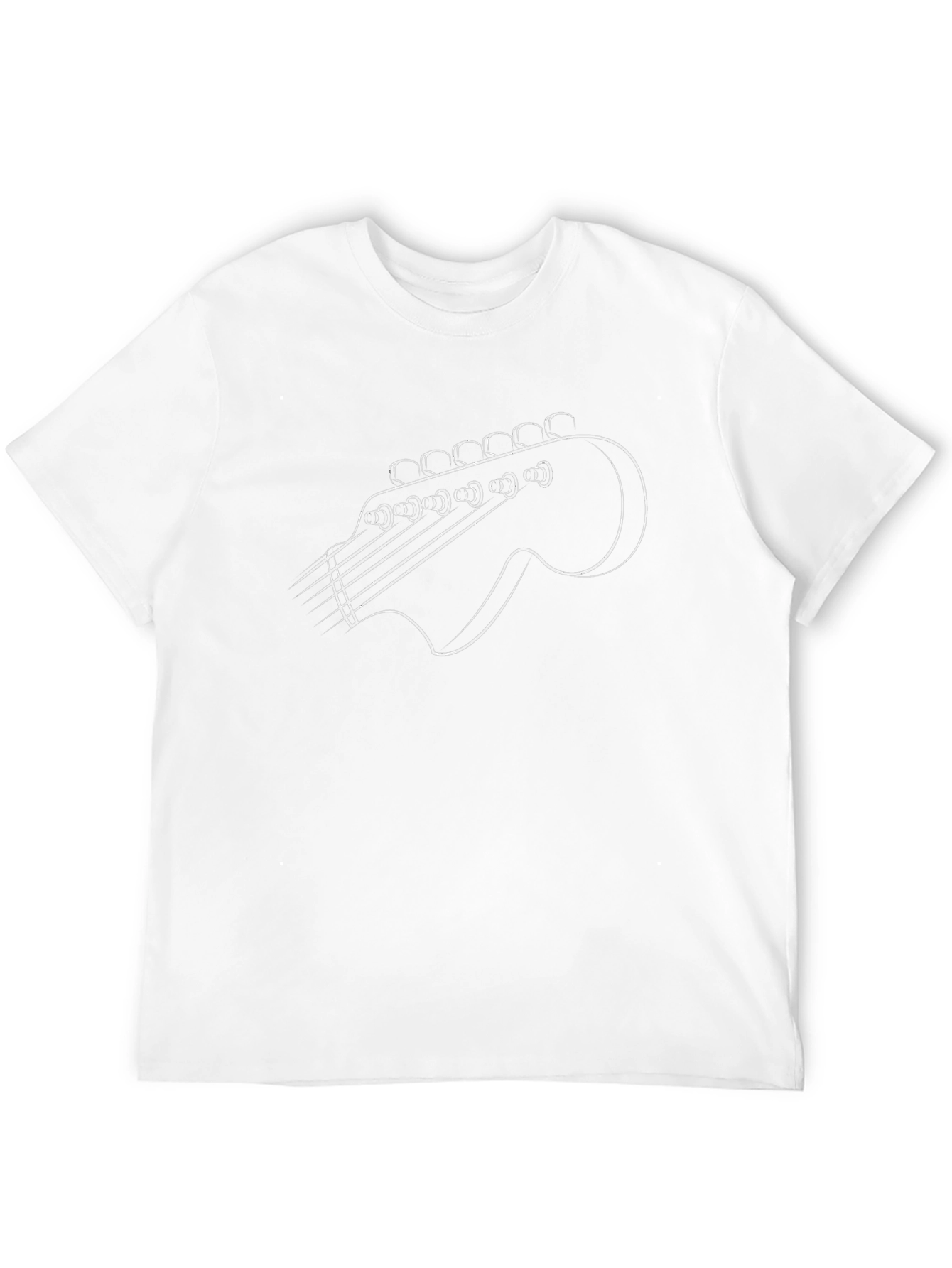 Guitar Headstock Outline Graphic T-Shirt