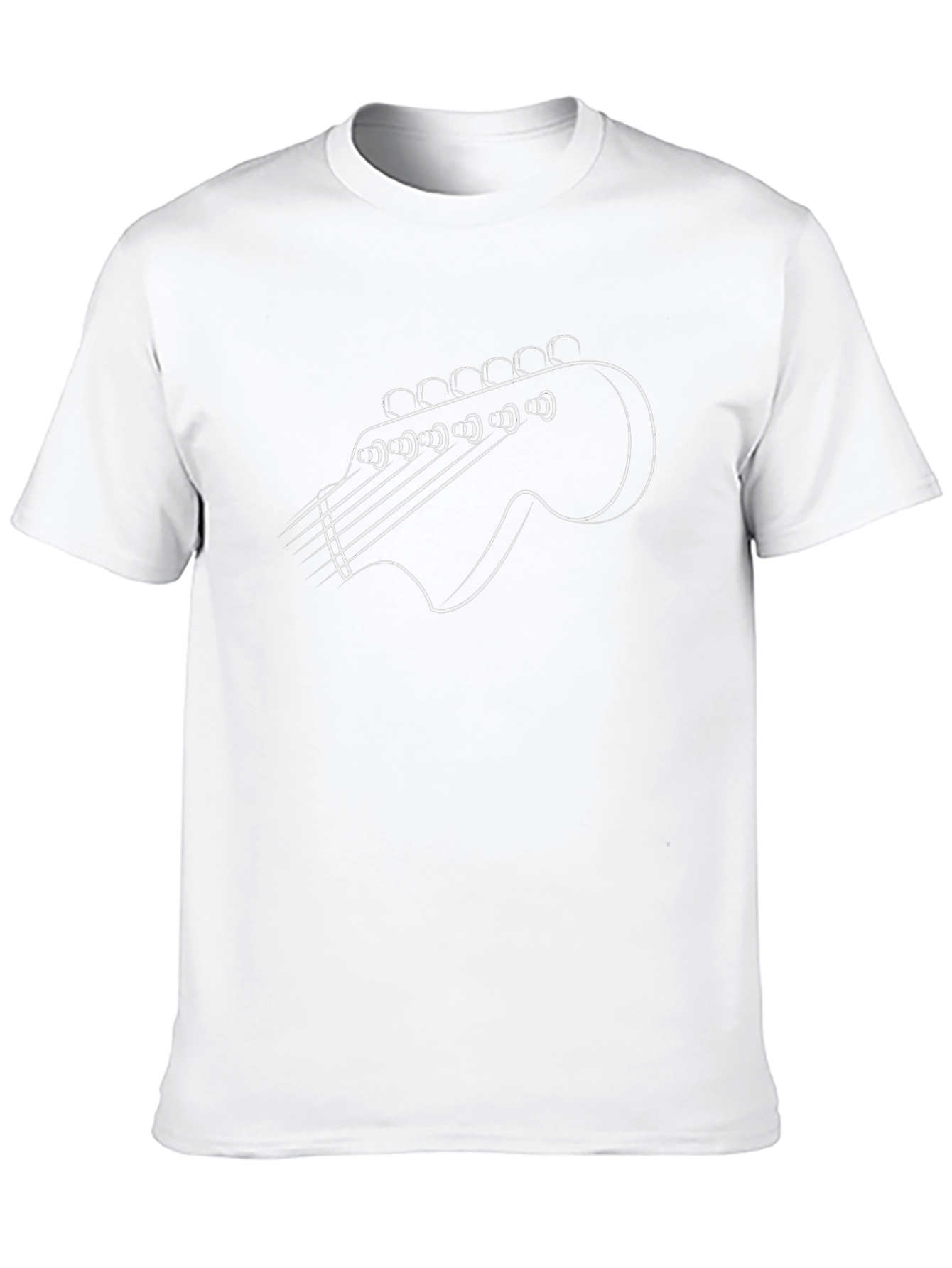 Guitar Headstock Outline Graphic T-Shirt