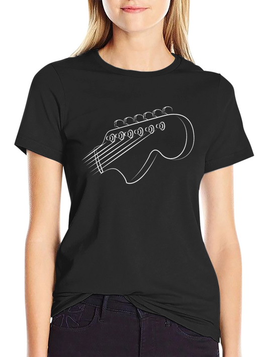 Guitar Headstock Outline Graphic T-Shirt