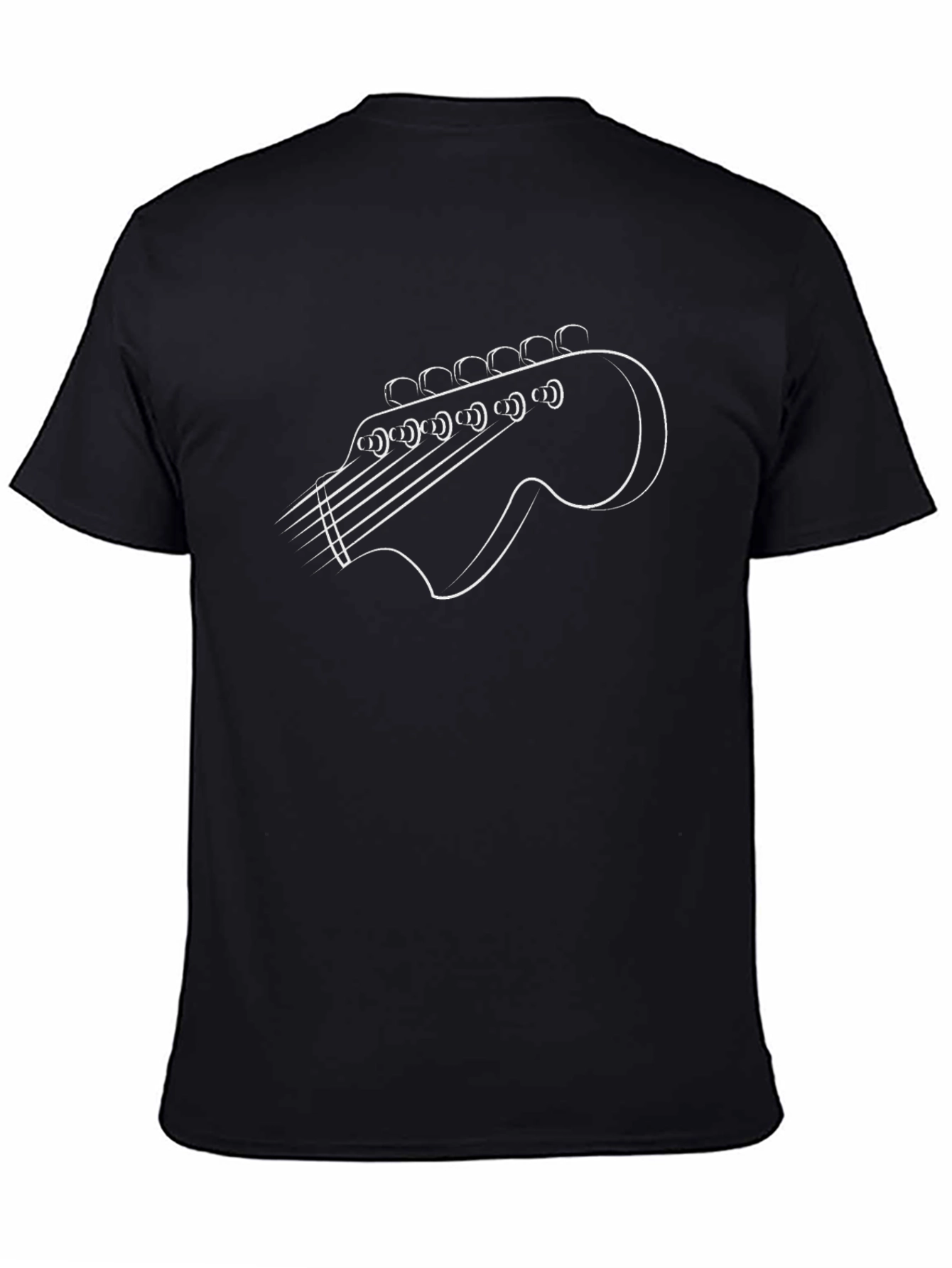Guitar Headstock Outline Graphic T-Shirt